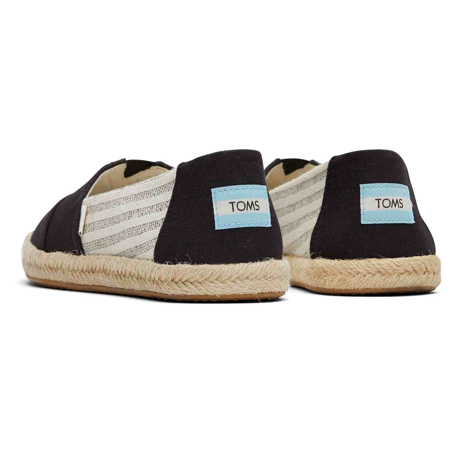 Women's Black Stripe Sustainable Espadrilles Slip On