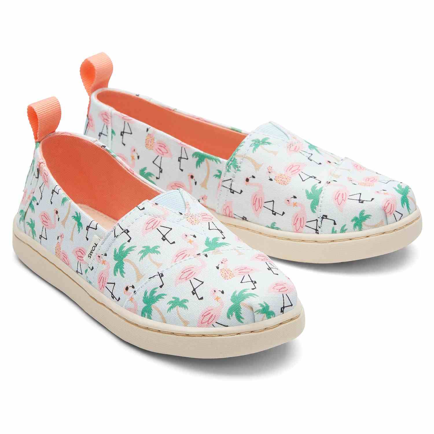 Kids' Alp Canvas Flamingo Print Slip Ons for Youth