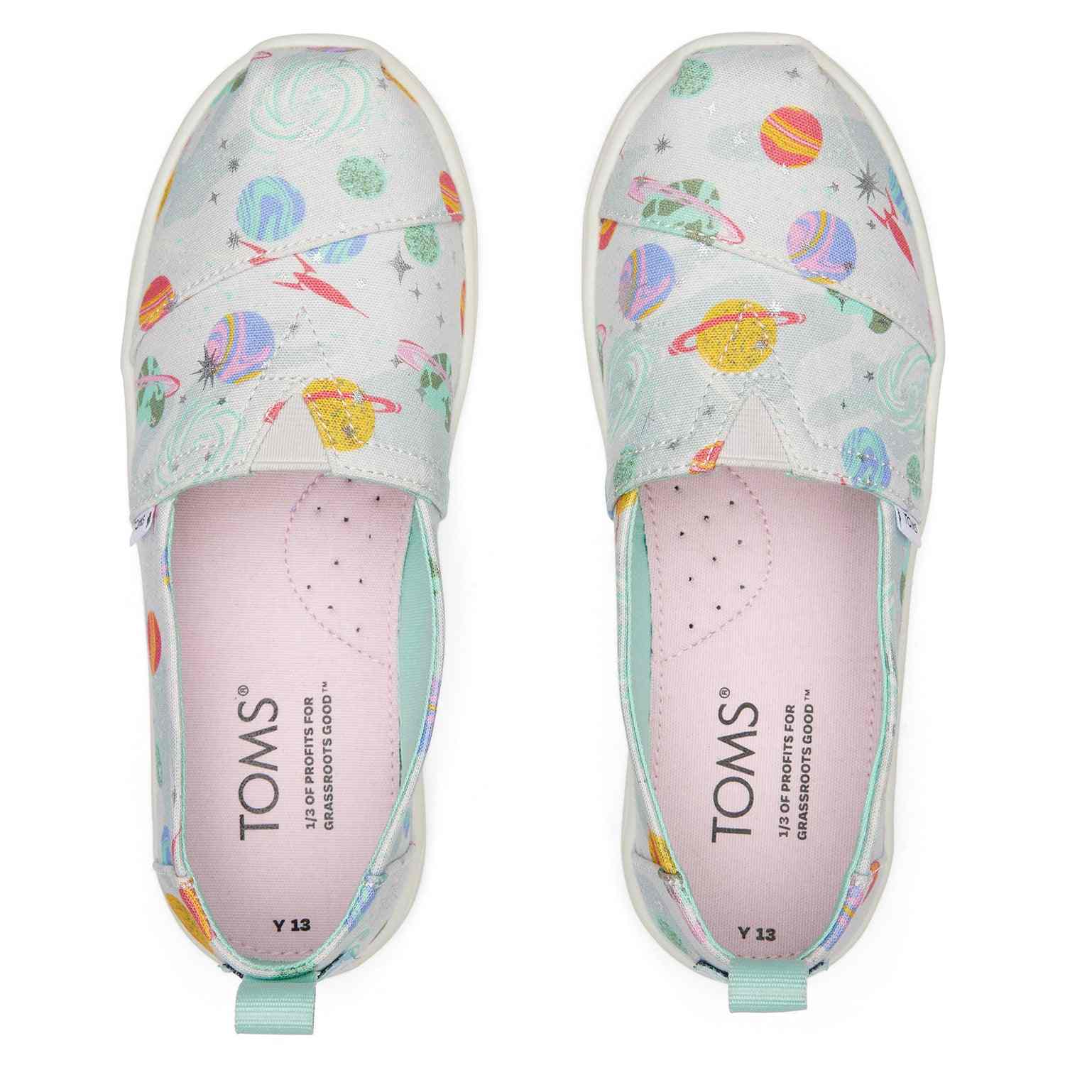 Kids' Alpargata Grey Foil Galaxy Print Youth slip On