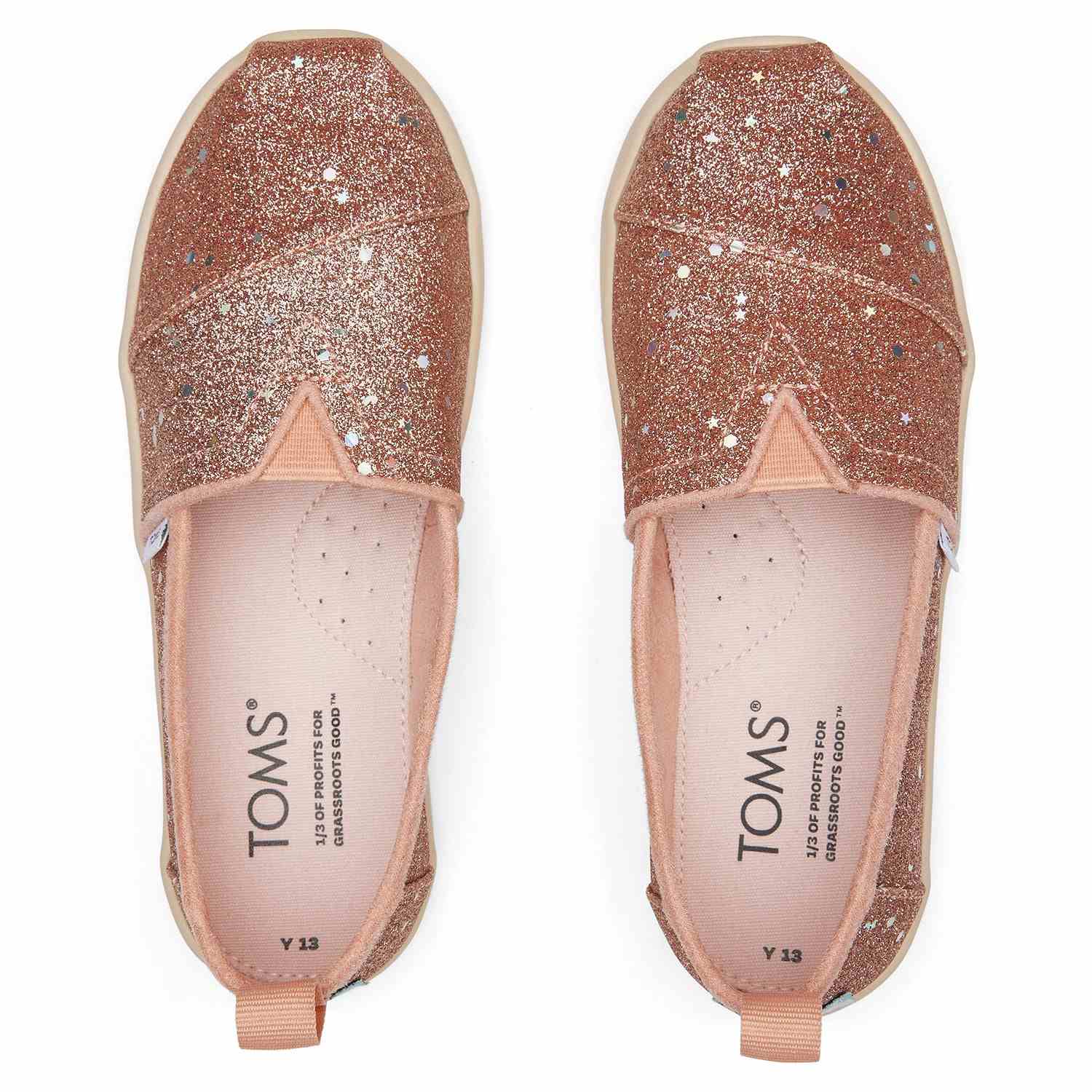 Kids' Alpargata Rose Gold Glitter Youth slip On