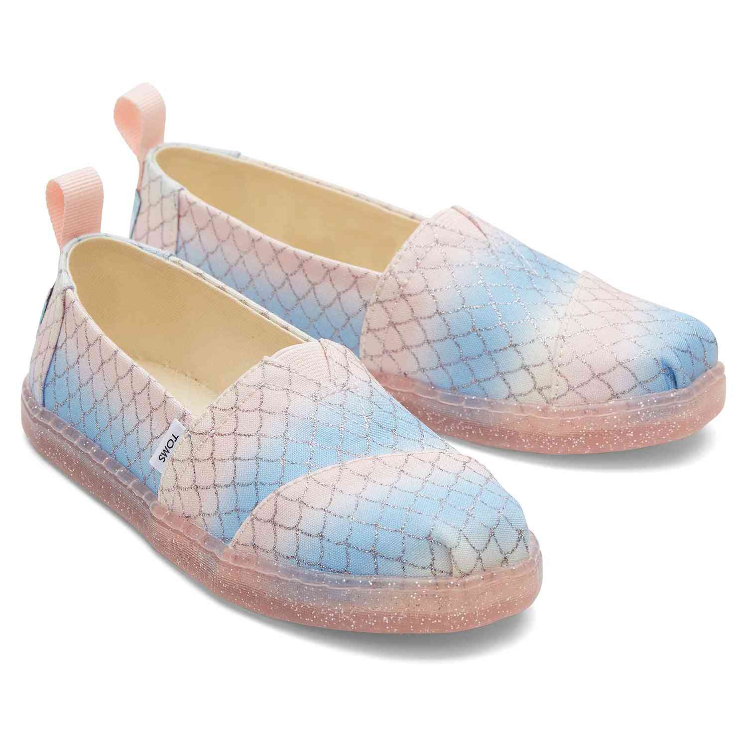 Kids' Alpargata Pink Multi Iridescent Mermaid Scales Print Youth slip On