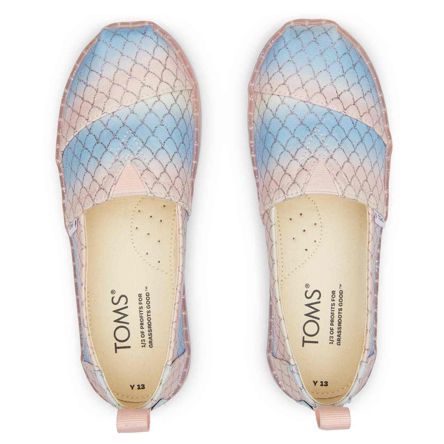 Kids' Alpargata Pink Multi Iridescent Mermaid Scales Print Youth slip On