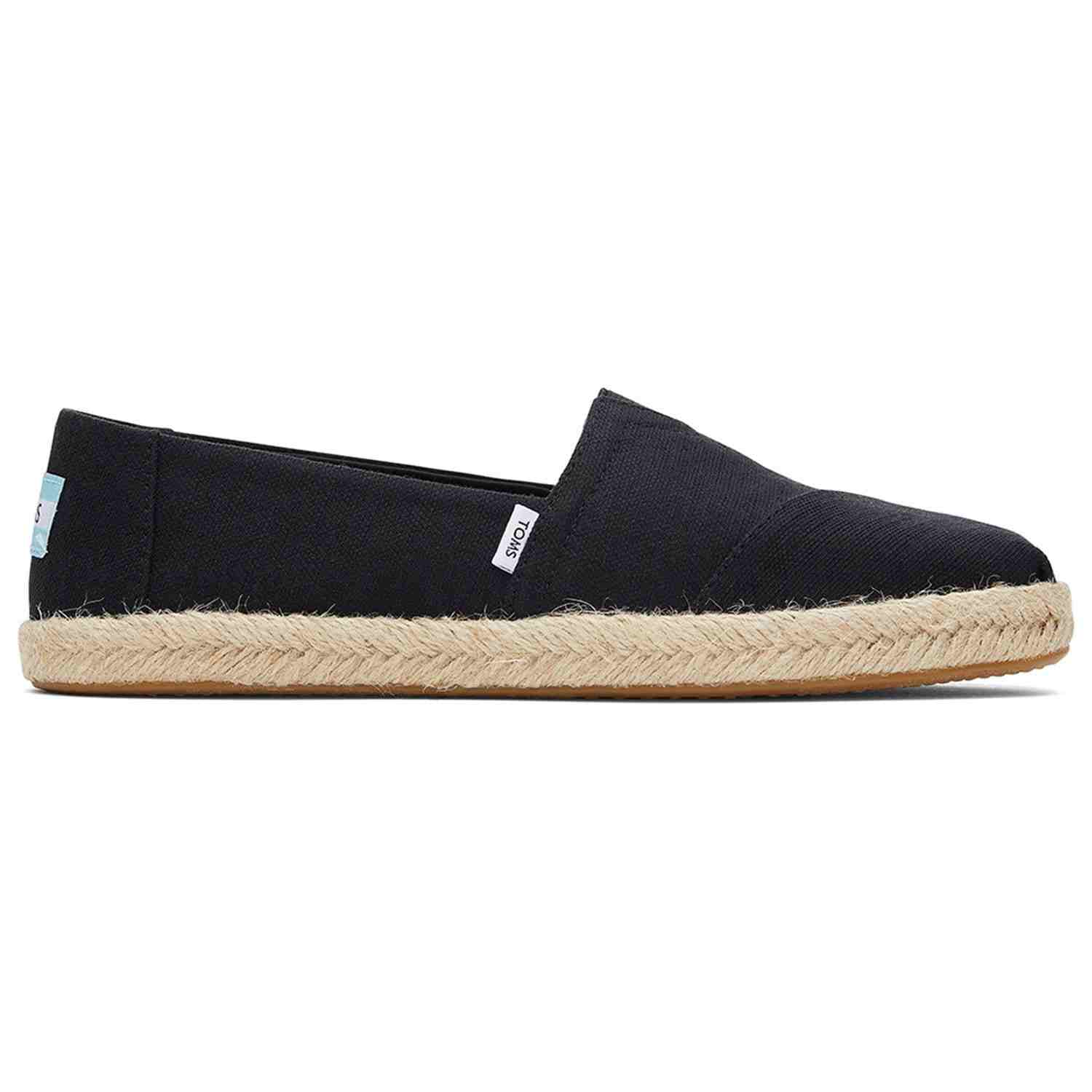 Women's Vegan Cotton Black Espadrilles Slip On