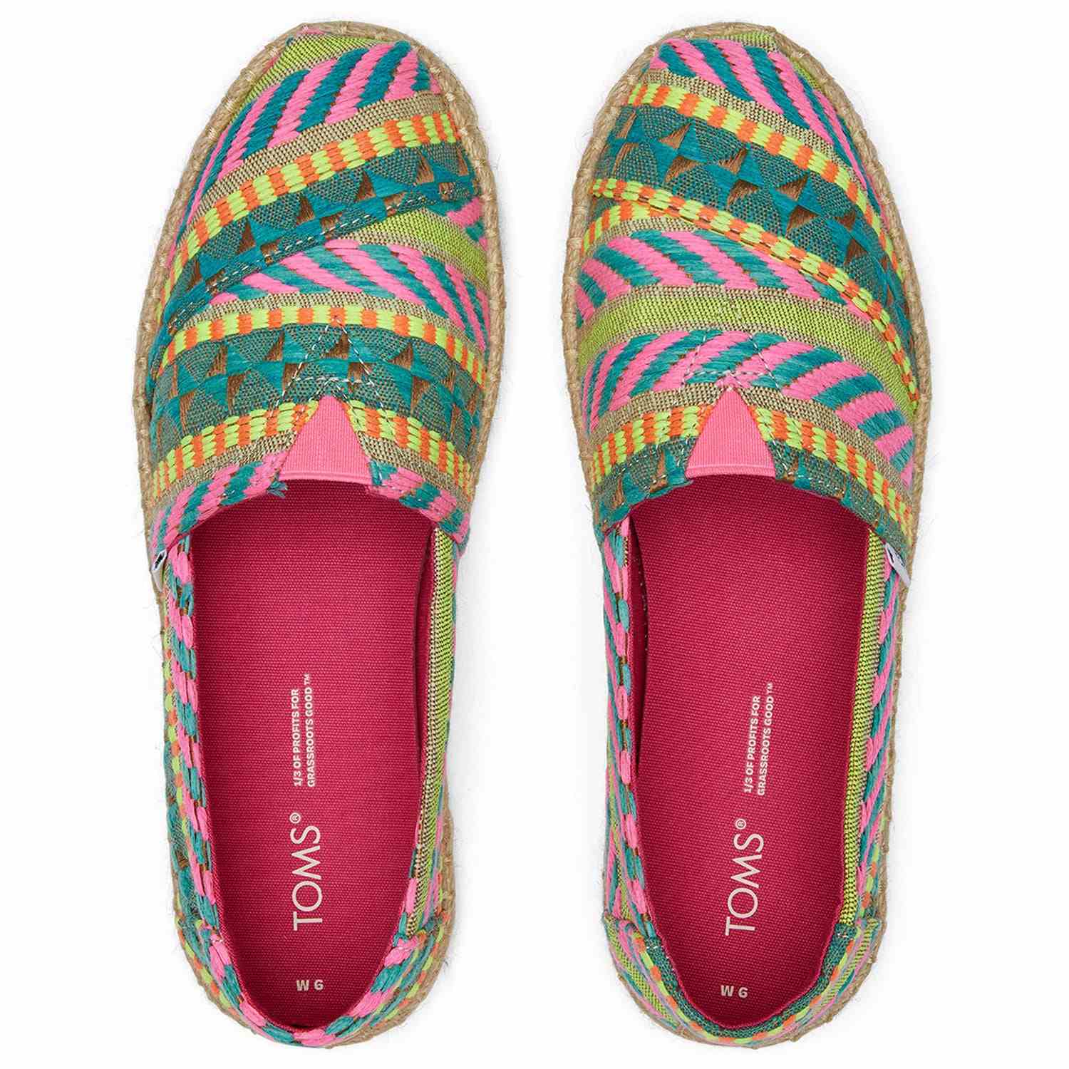 Women's Neon Woven Espadrilles Slip On
