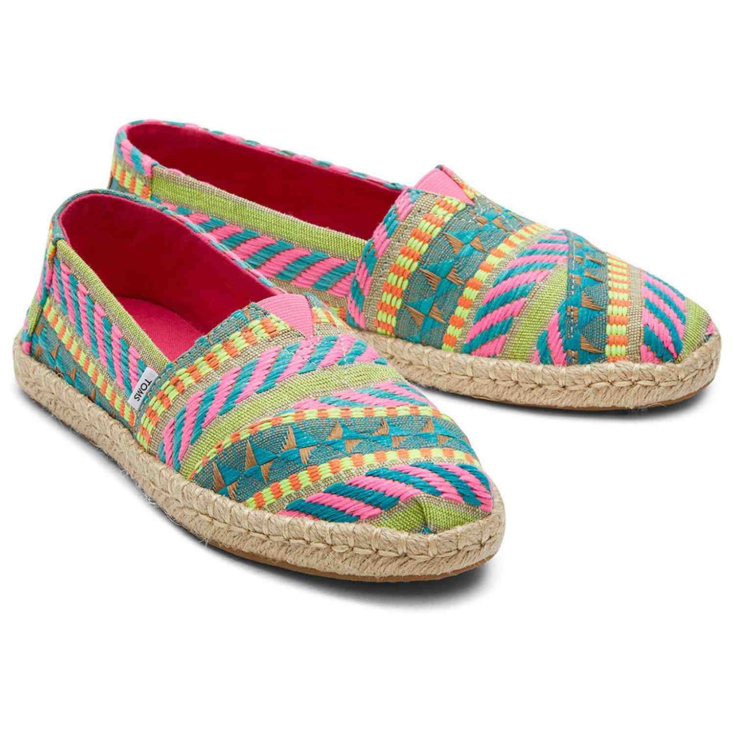 Women's Neon Woven Espadrilles Slip On