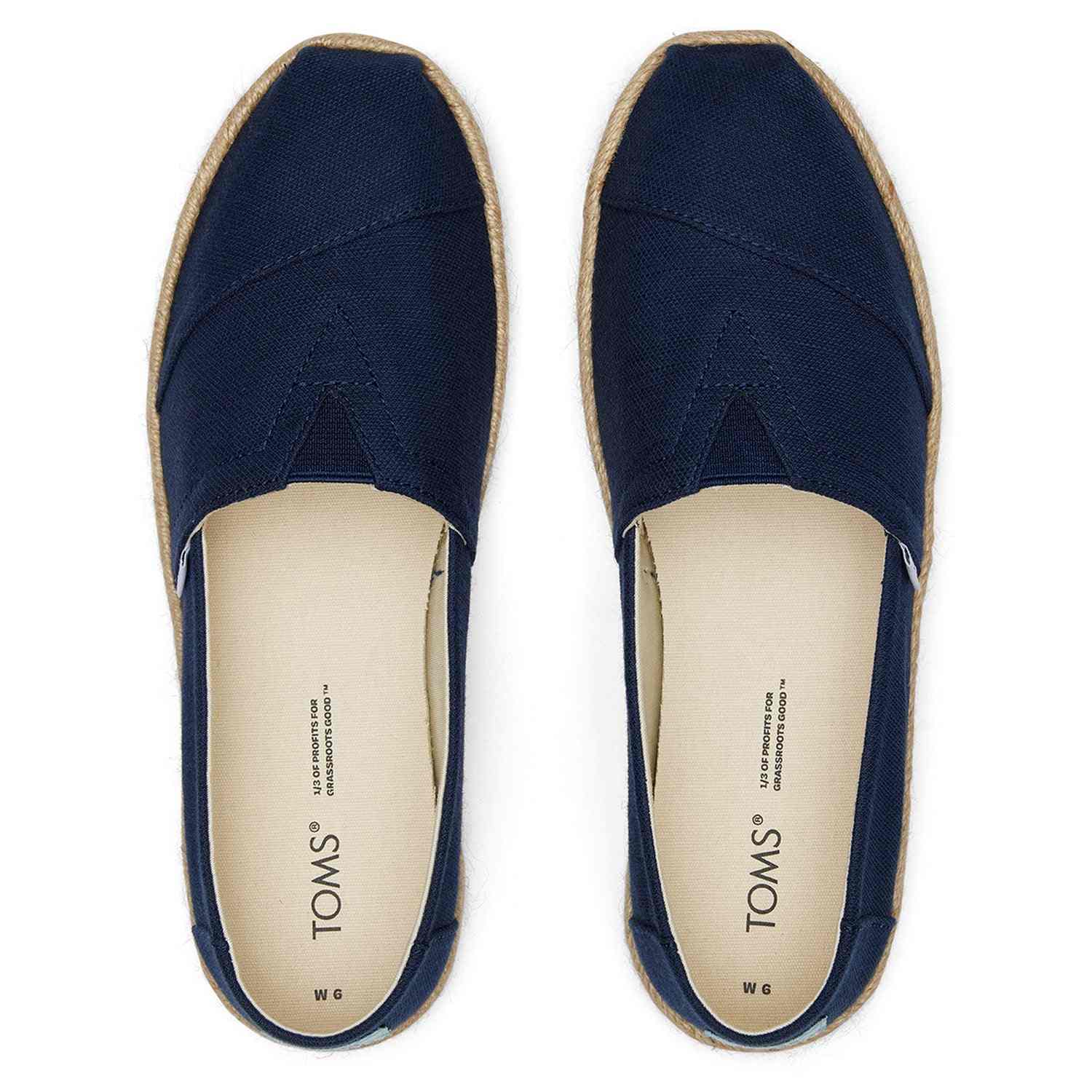 Women's Recycled Cotton Canvas Navy Espadrilles Slip On