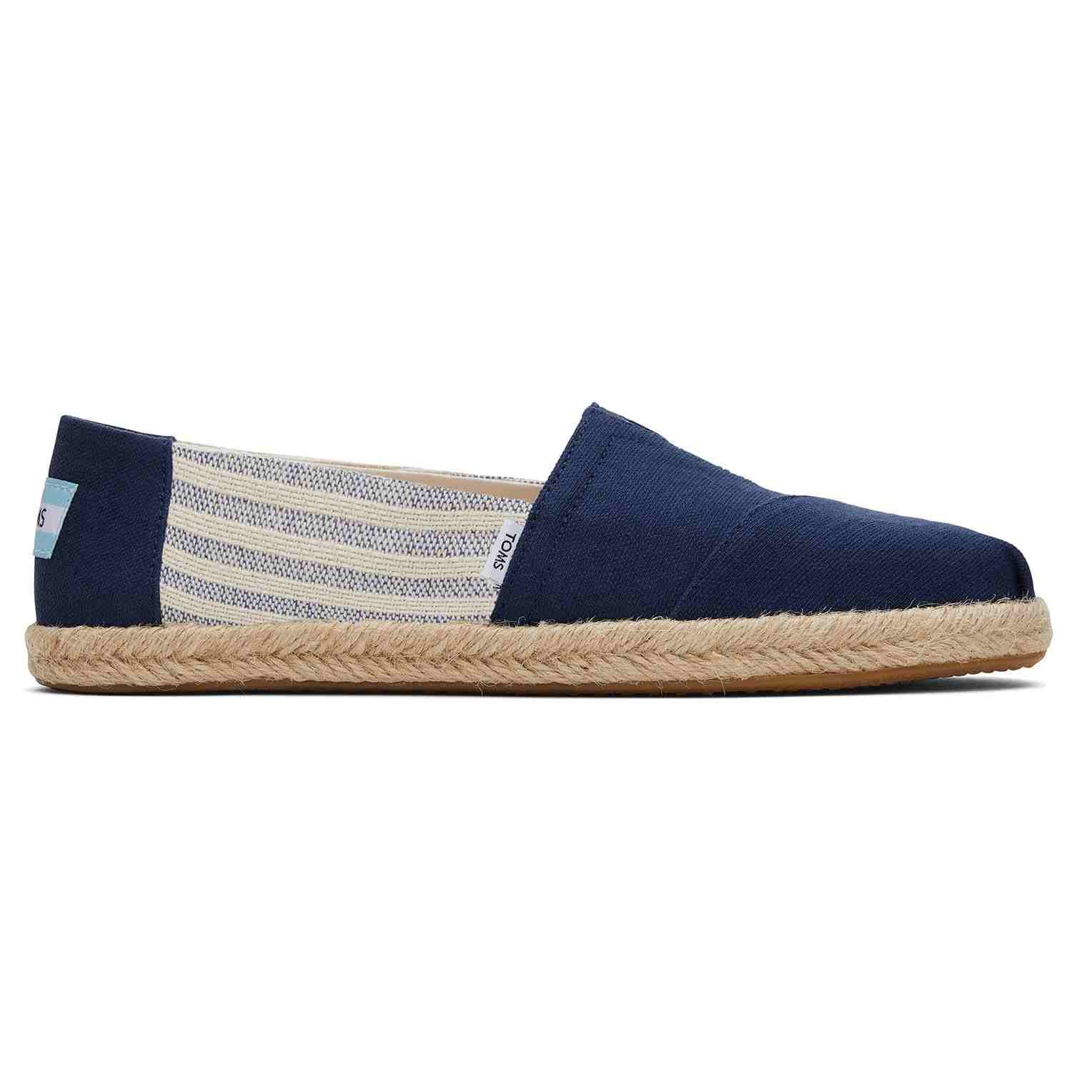 TOMS Women's Navy Stripe Sustainable Espadrilles For Women Slip On