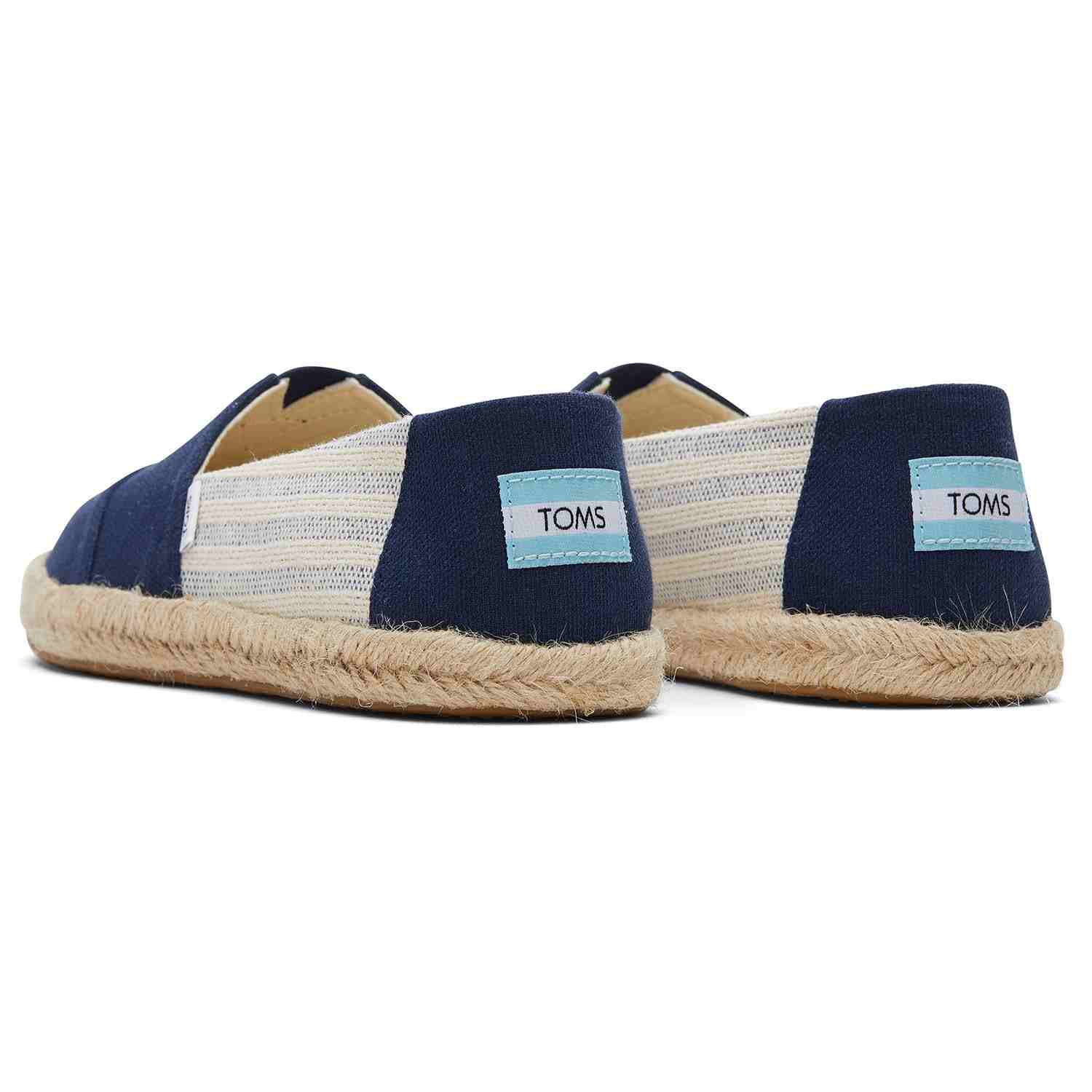 TOMS Women's Navy Stripe Sustainable Espadrilles For Women Slip On