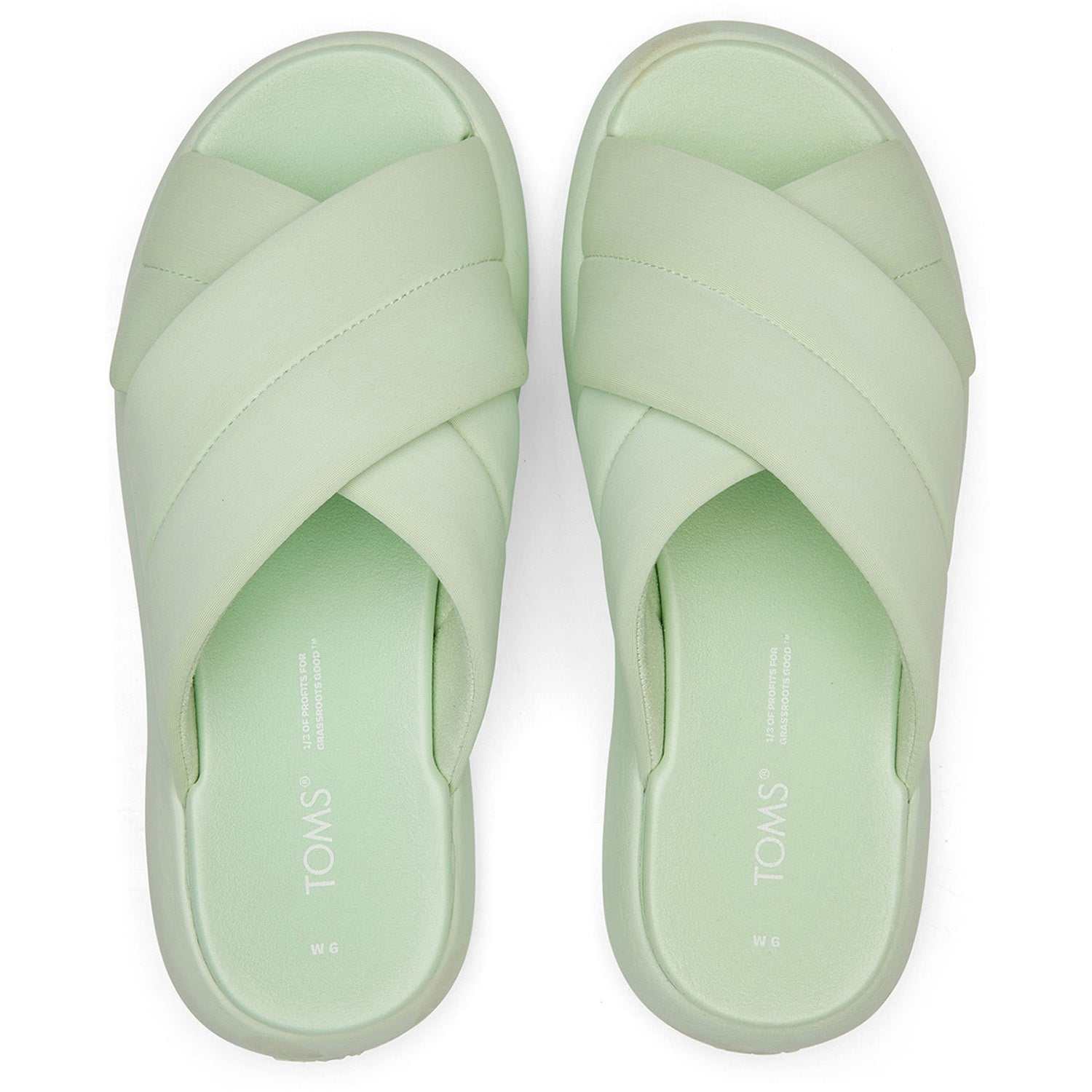 Women's Mallow Crossover Mint Sliders