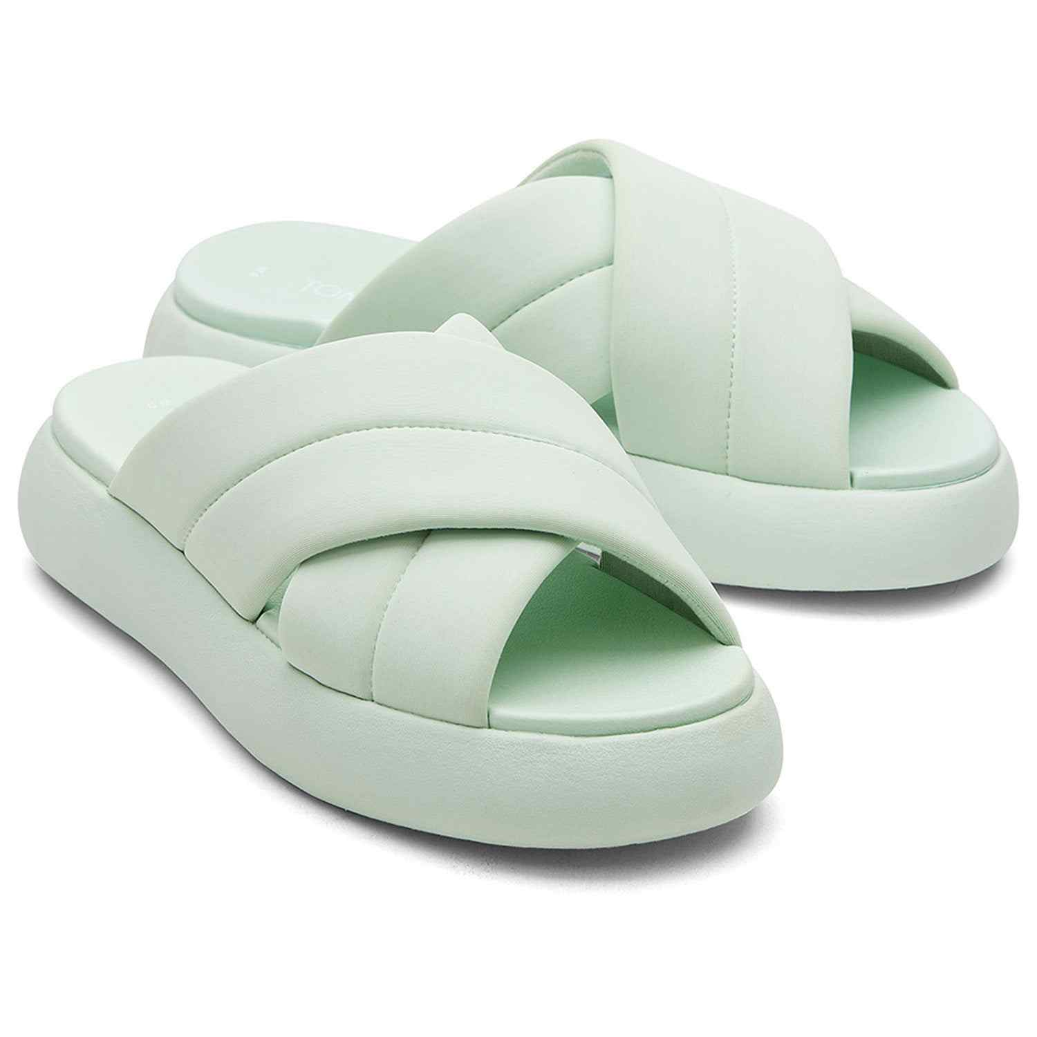 Women's Mallow Crossover Mint Sliders