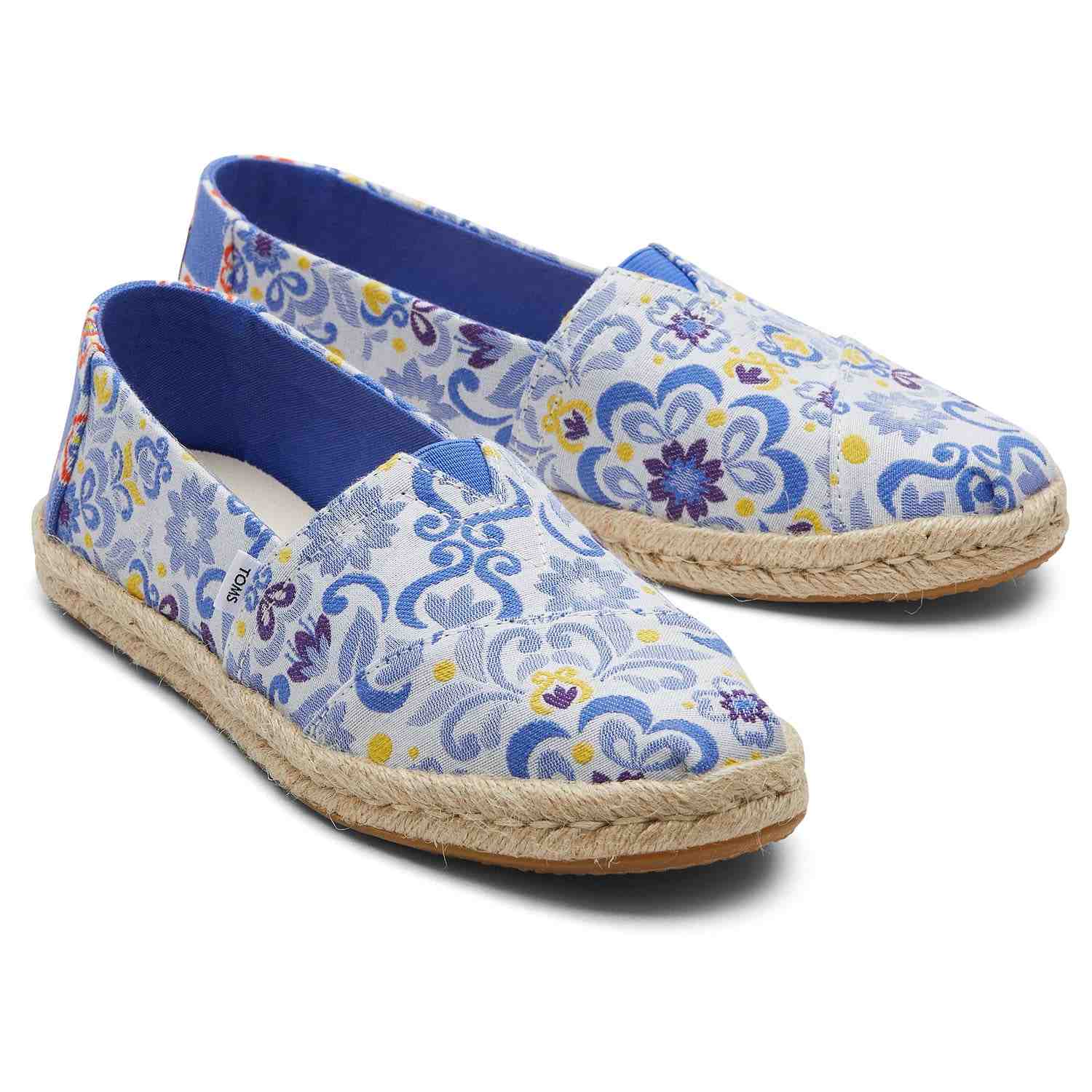 Women's Floral Jacquard Espadrilles Blue For Women Slip On