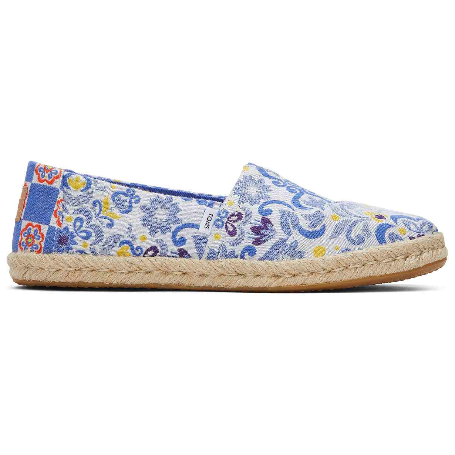 Women's Floral Jacquard Espadrilles Blue For Women Slip On