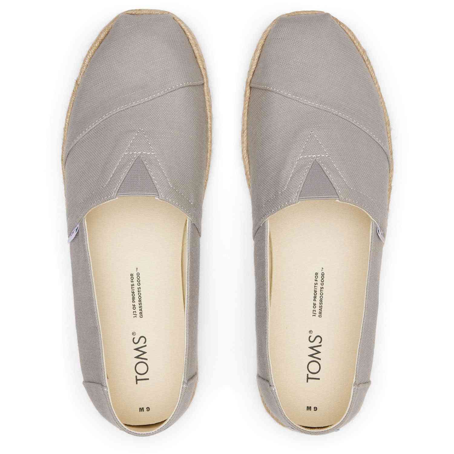 Men's Recycled Cotton Canvas Espadrilles Grey For Men Slip On