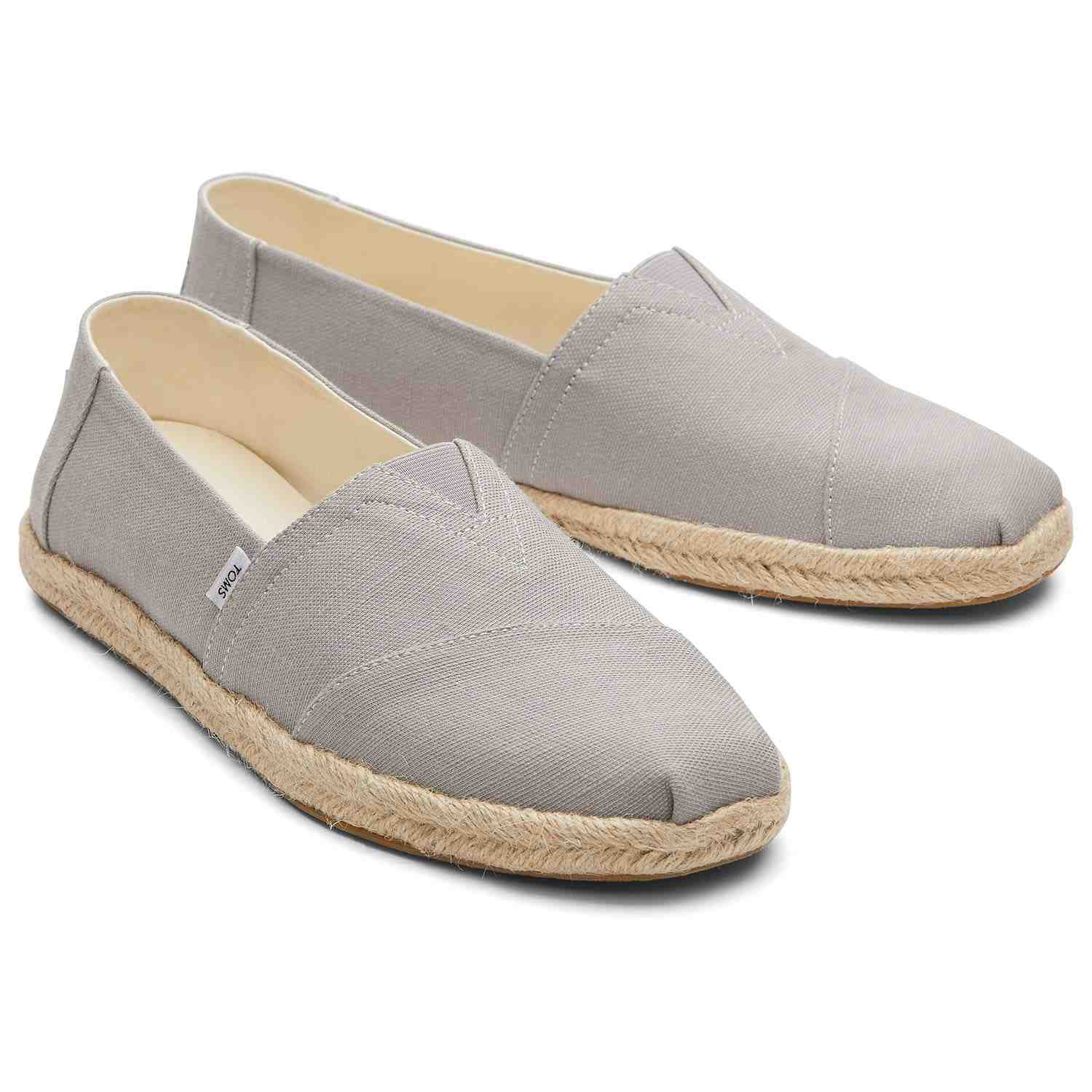 Men's Recycled Cotton Canvas Espadrilles Grey For Men Slip On