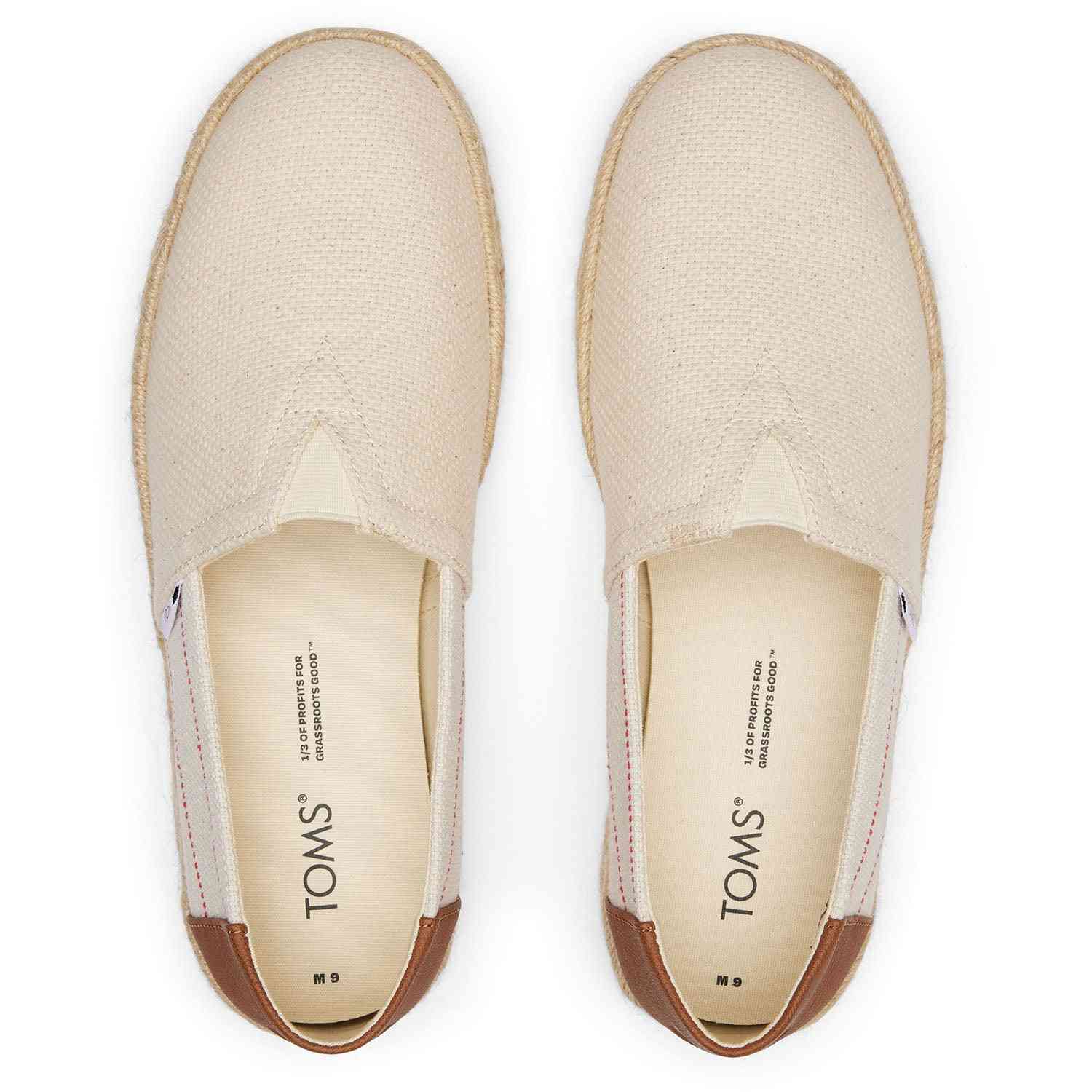 Men's Tan Stripe Rope Midsole Espadrilles Natural For Men Slip On