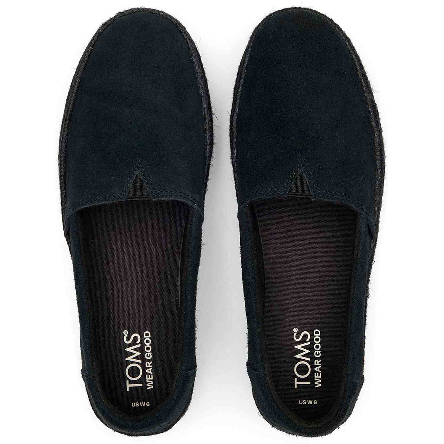 Women's Valencia Black Suede Espadrilles Platform