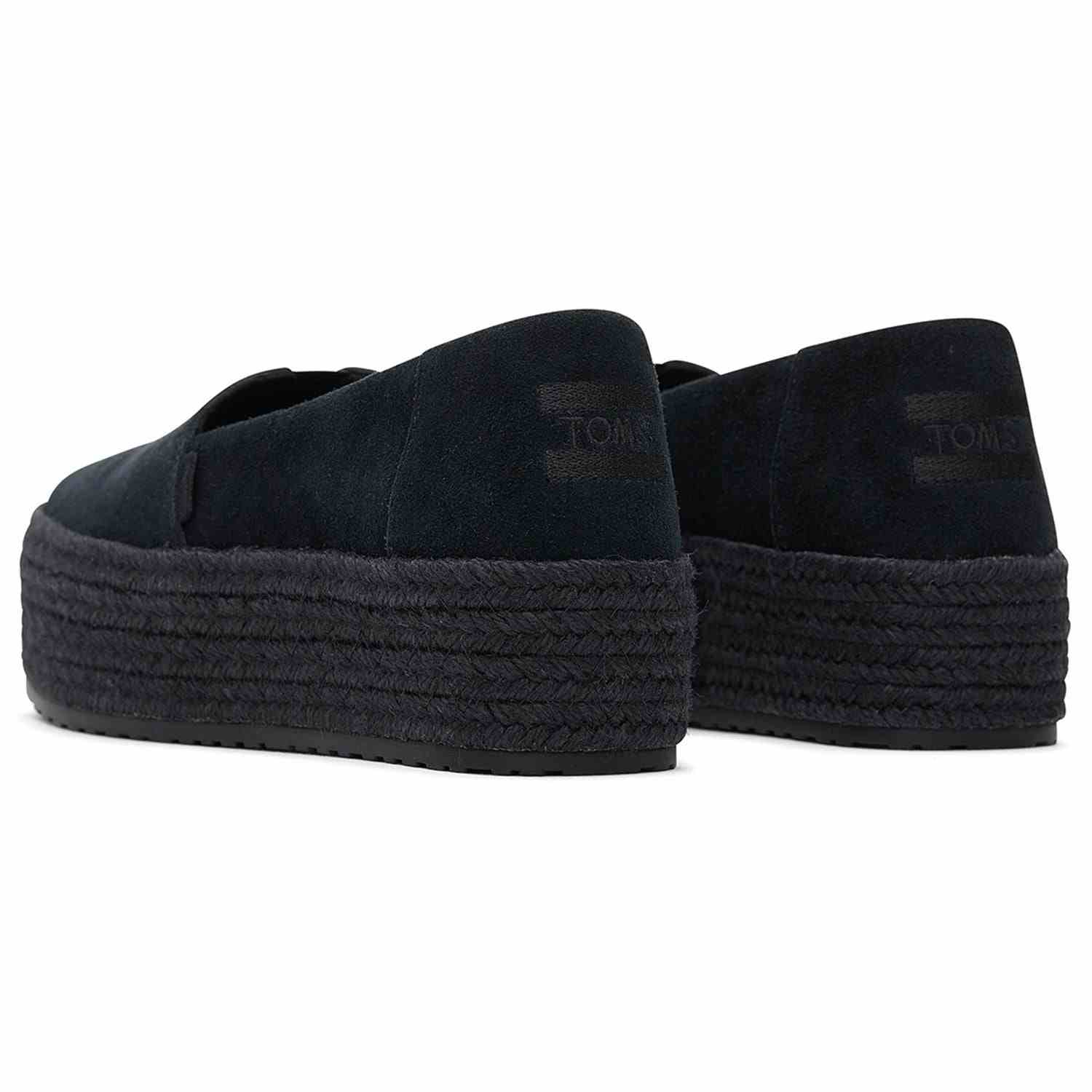 Women's Valencia Black Suede Espadrilles Platform