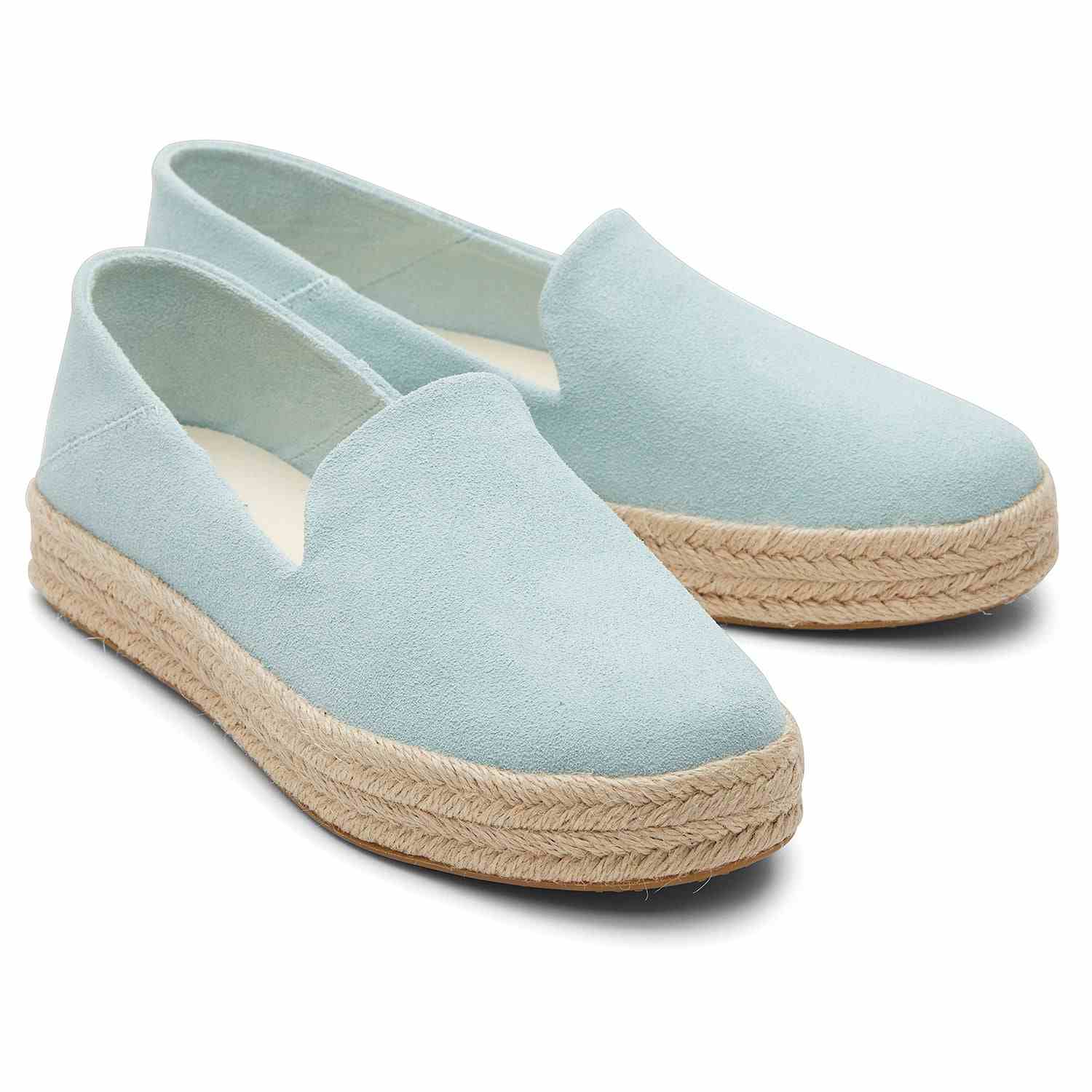 Women's Carolina Green Suede Platform Espadrilles