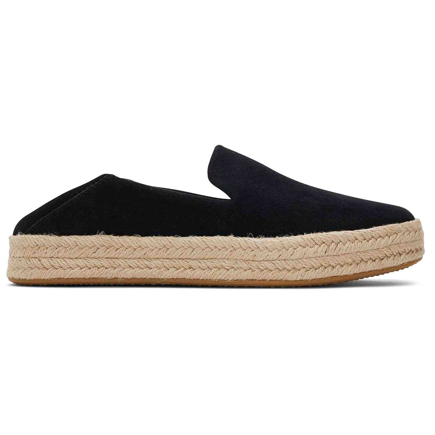 Women's Carolina Black Suede Platform Espadrilles