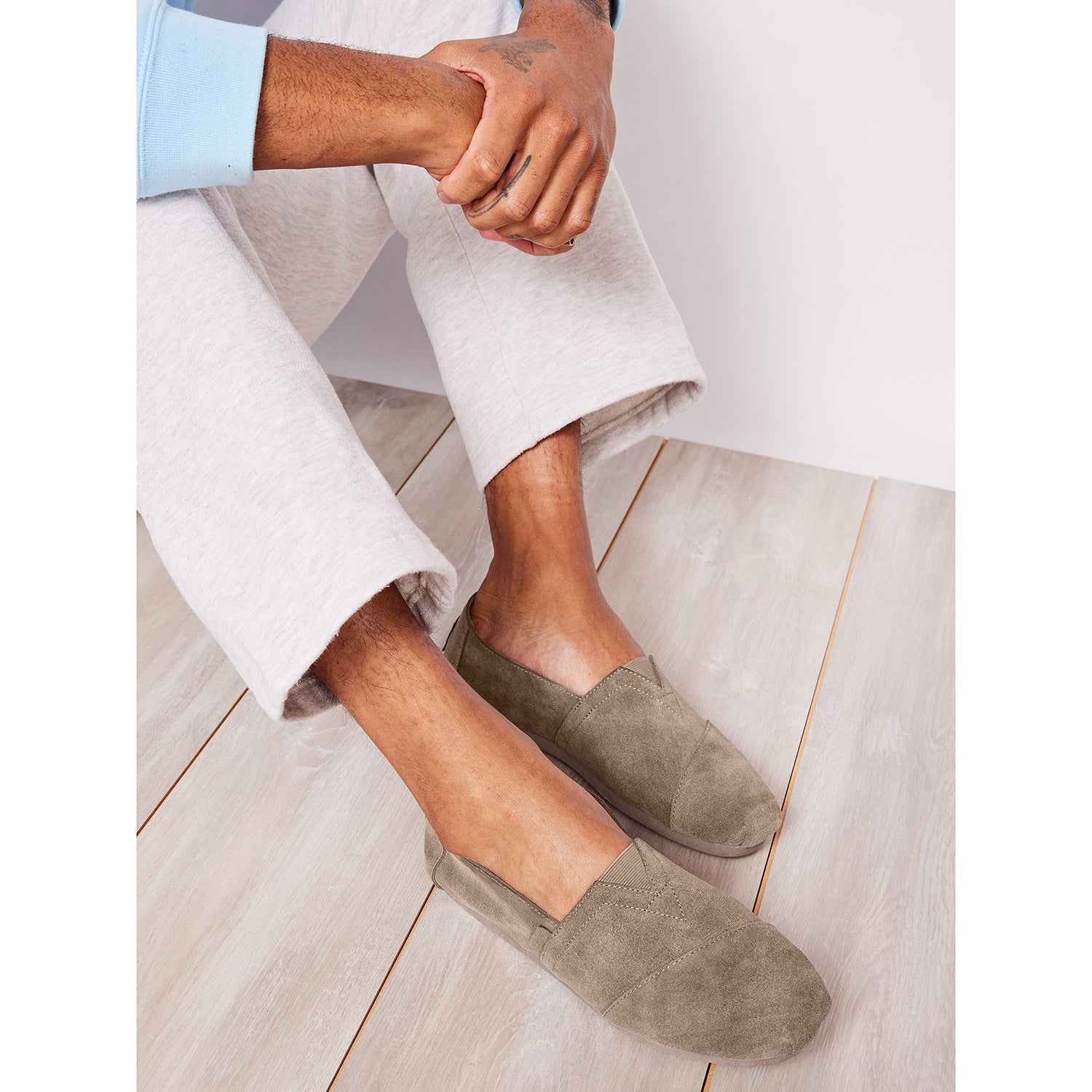 Men's Taupe Suede Lightweight Slip Ons
