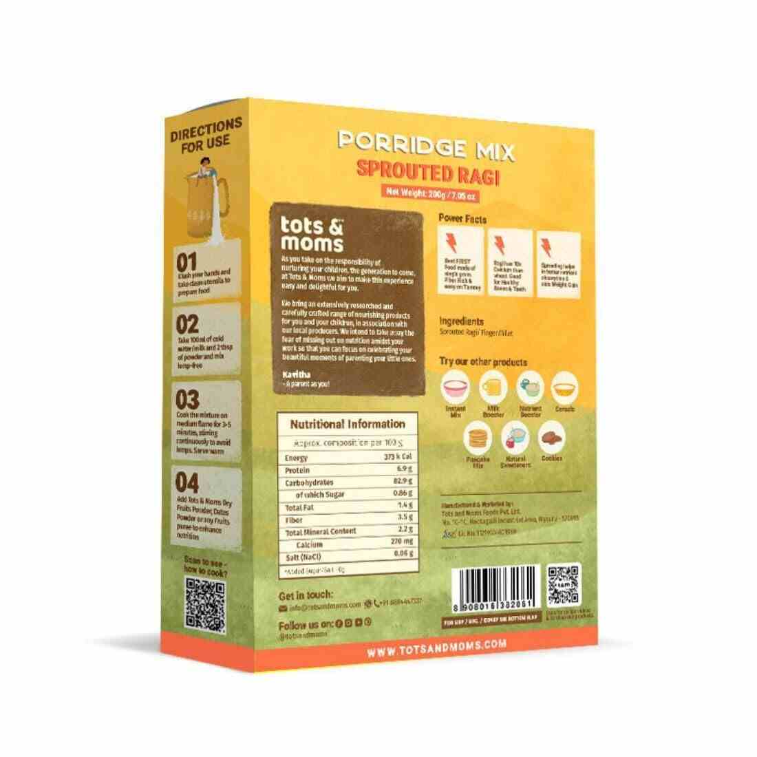 Tots & Moms | Sprouted Ragi Powder | 200G