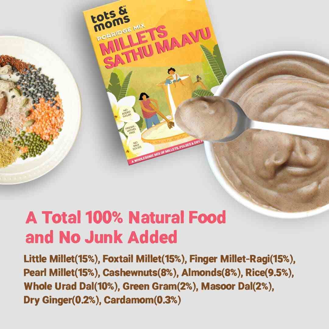 Tots & Moms | Multigrain Millet Cereal | Millet Sathu Maavu | 200G