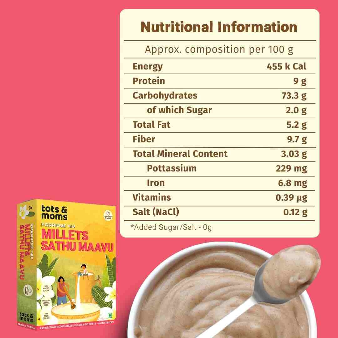 Tots & Moms | Multigrain Millet Cereal | Millet Sathu Maavu | 200G