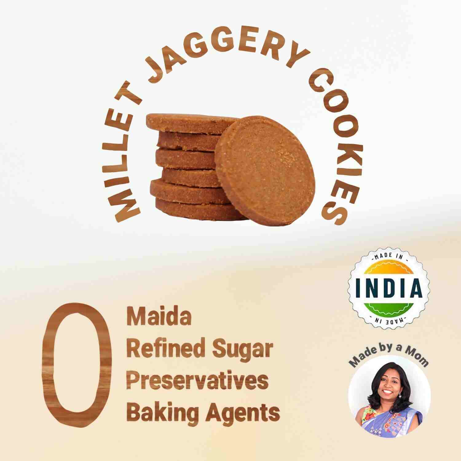 Tots & Moms | No Maida No Sugar | Choco Bajra Cookies | Millet & Jaggery Biscuits | 150G
