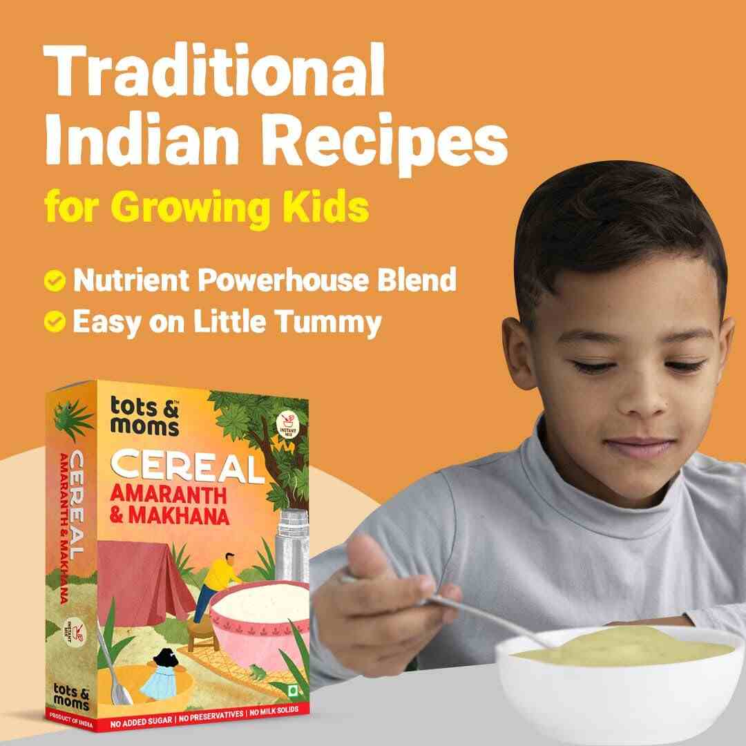 Tots & Moms | Protein & Calcium Rich | Amaranth & Makhana Instant Cereal | 200G