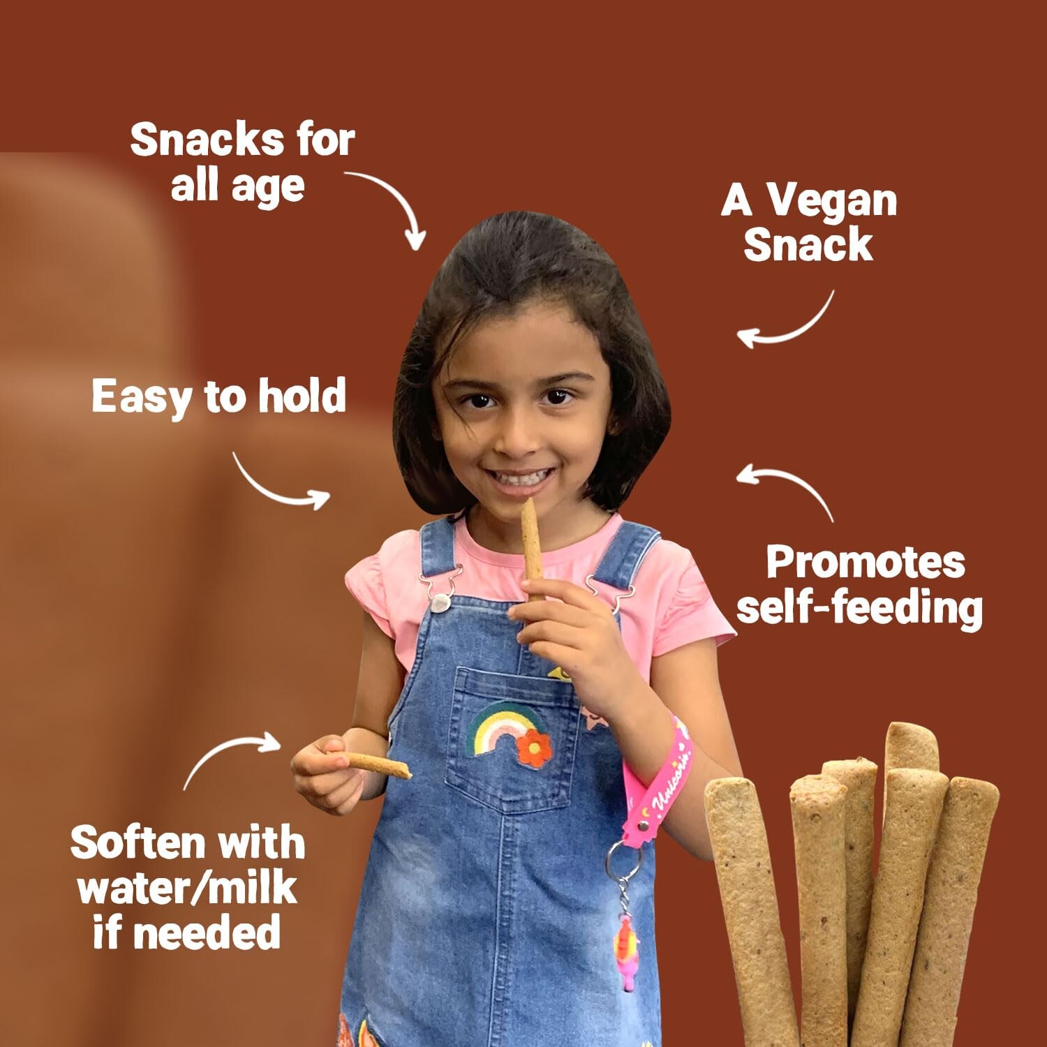 Tots And Moms | Teething Sticks | Ajwain & Jeera With Dry Fruits, Nuts & Seeds For Soothing Gums, 12 Months+ | 150G