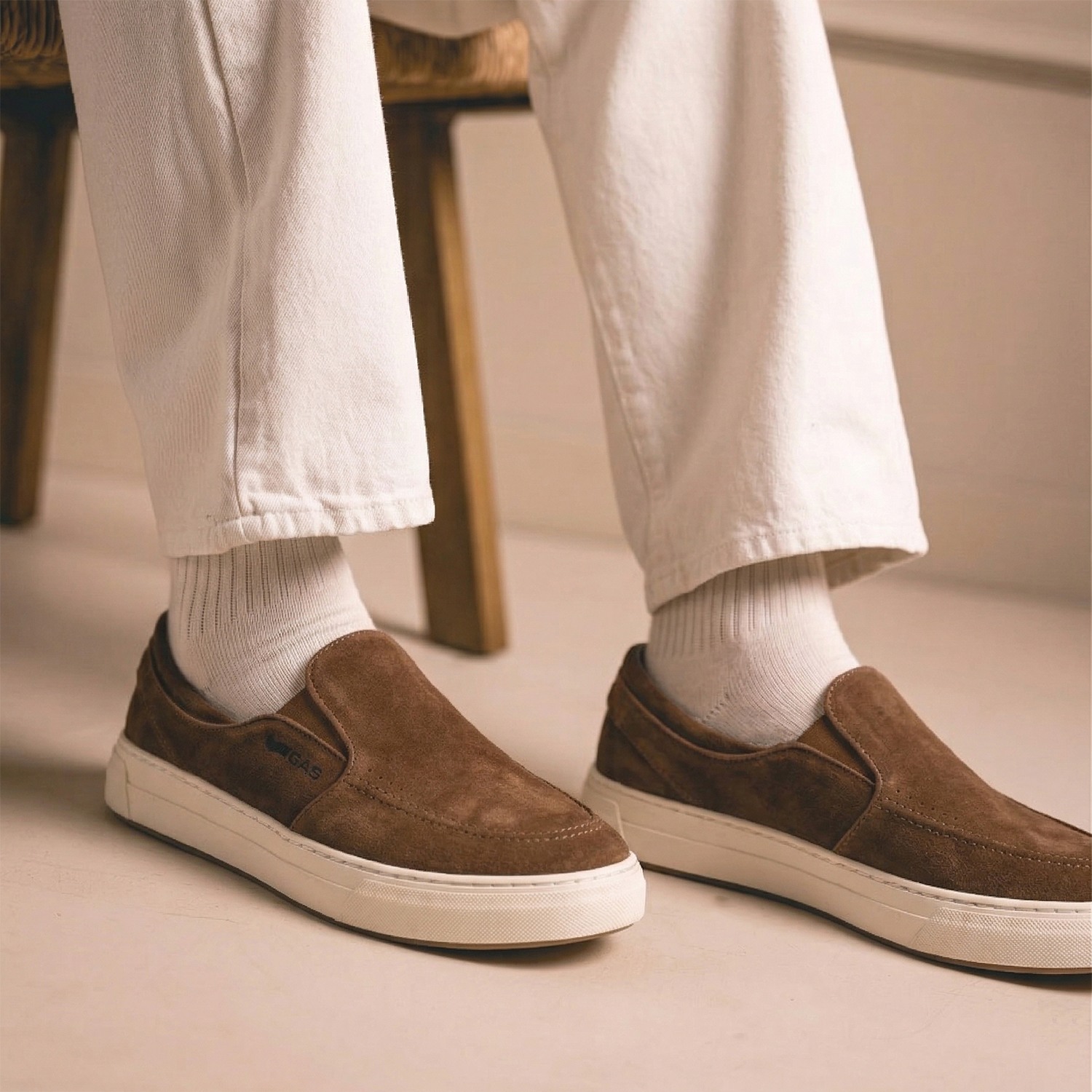 GAS | Men Zippi Brown Casual Loafers|1