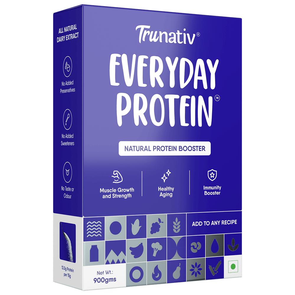 Trunativ | Cookable Milk Protein Isolate | 85% Protein | Muscle Growth & Immunity Booster | Unflavoured 900g | Pack of 1