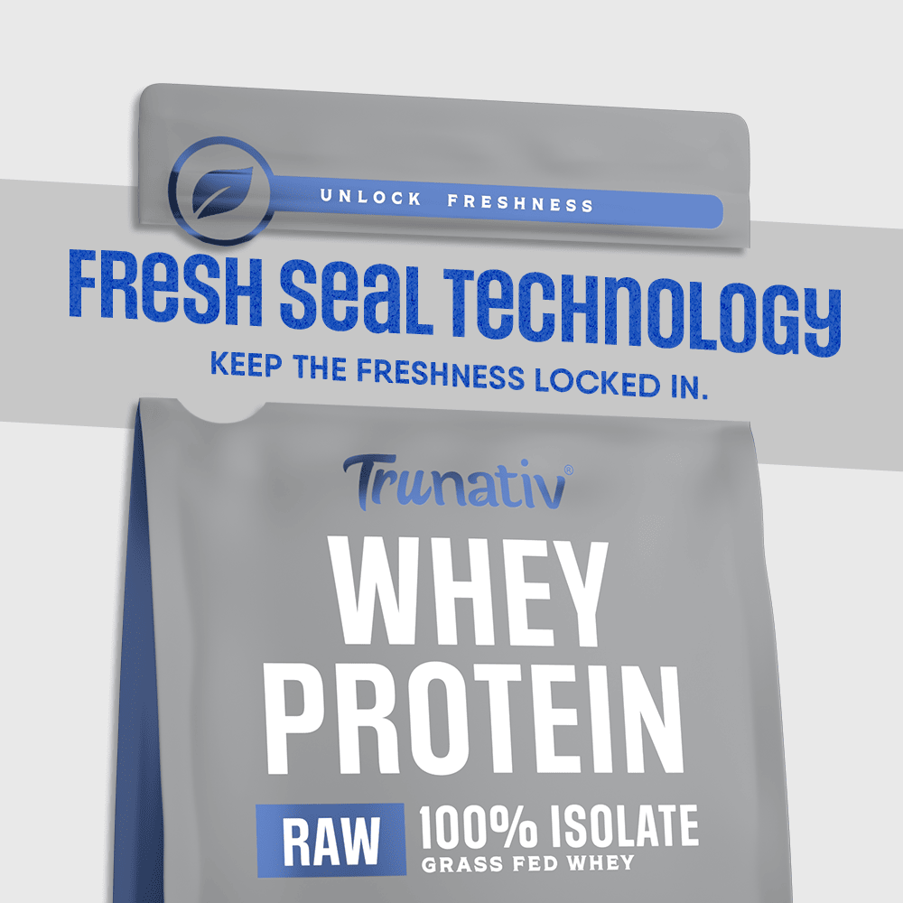 Trunativ | Clean Raw Whey Protein Isolate Powder | 30g Protein & 7.7g BCAA Per Scoop | For Men & Women | 907g | 2lbs