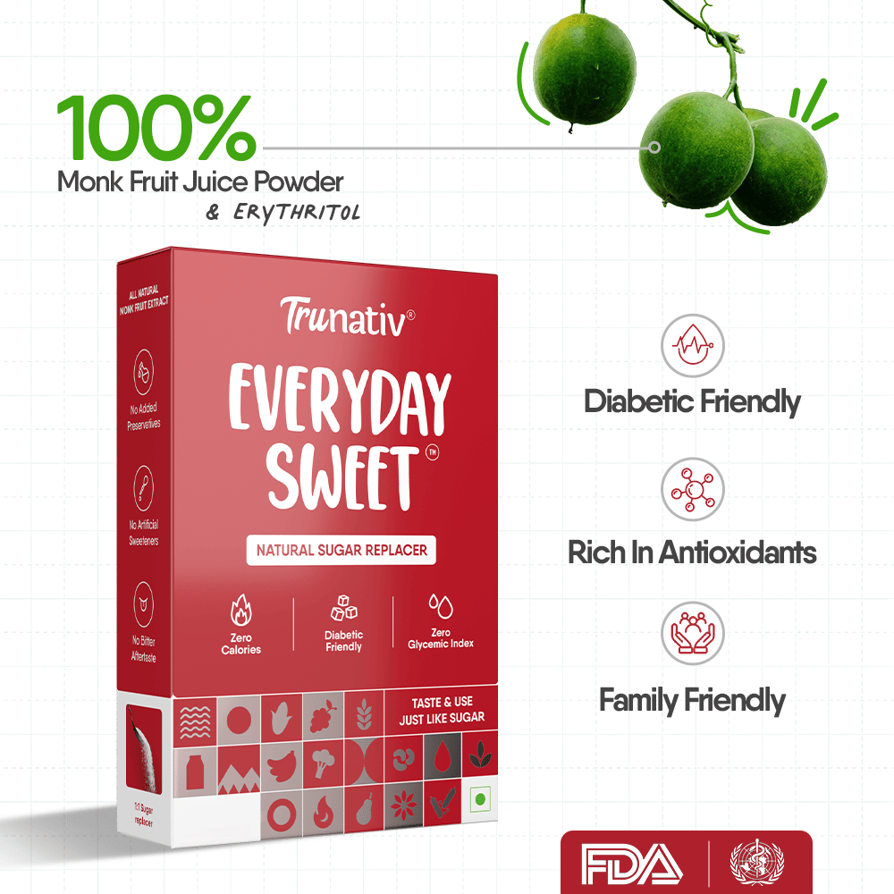 Trunativ | Everyday Sweet | Monkfruit Sweetener Powder | Diabetic & Keto Friendly | 400g | Pack of 1