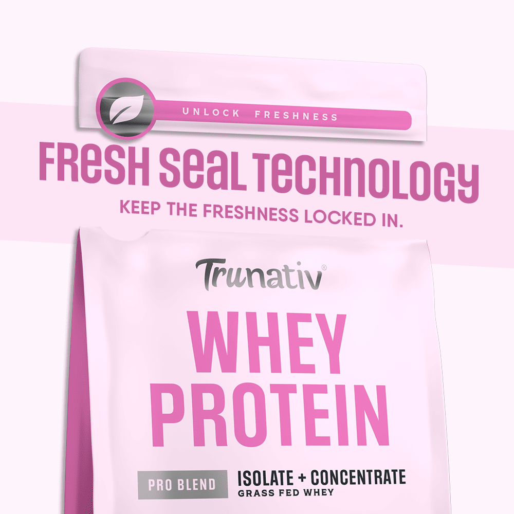 Trunativ | Whey Protein Isolate & Concentrate Pro Blend | 26g Protein & 6g BCAA Per Scoop | Rose Milk 907g | 2lbs