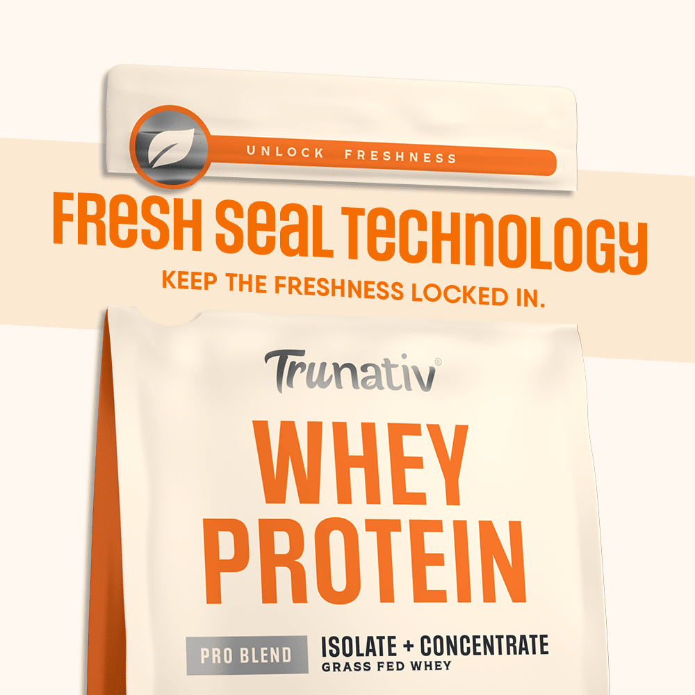 Trunativ | Whey Protein Isolate & Concentrate Pro Blend | 26g Protein & 6g BCAA Per Scoop | Kesar Badam 907g | 2lbs