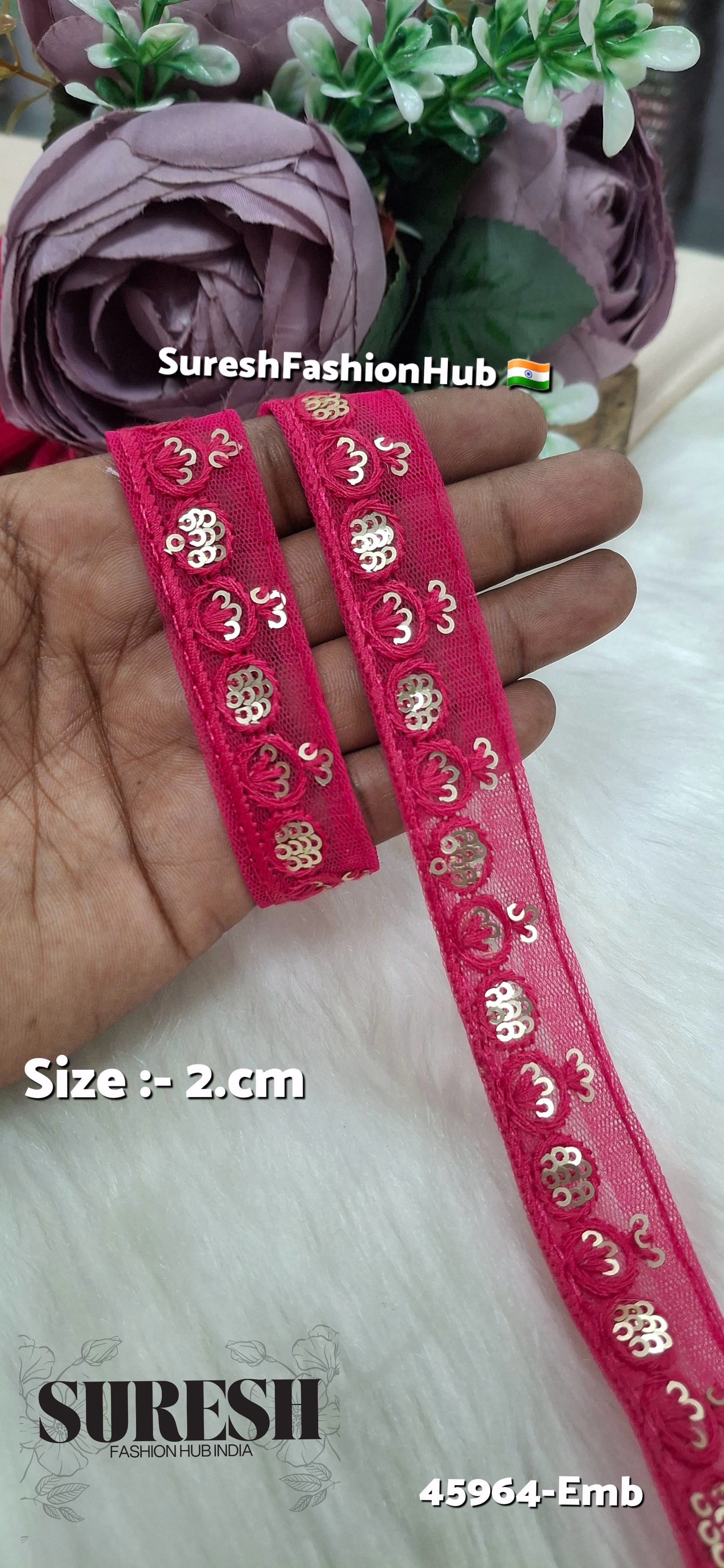 Rani Tone-on-Tone Net Embroidery Lace