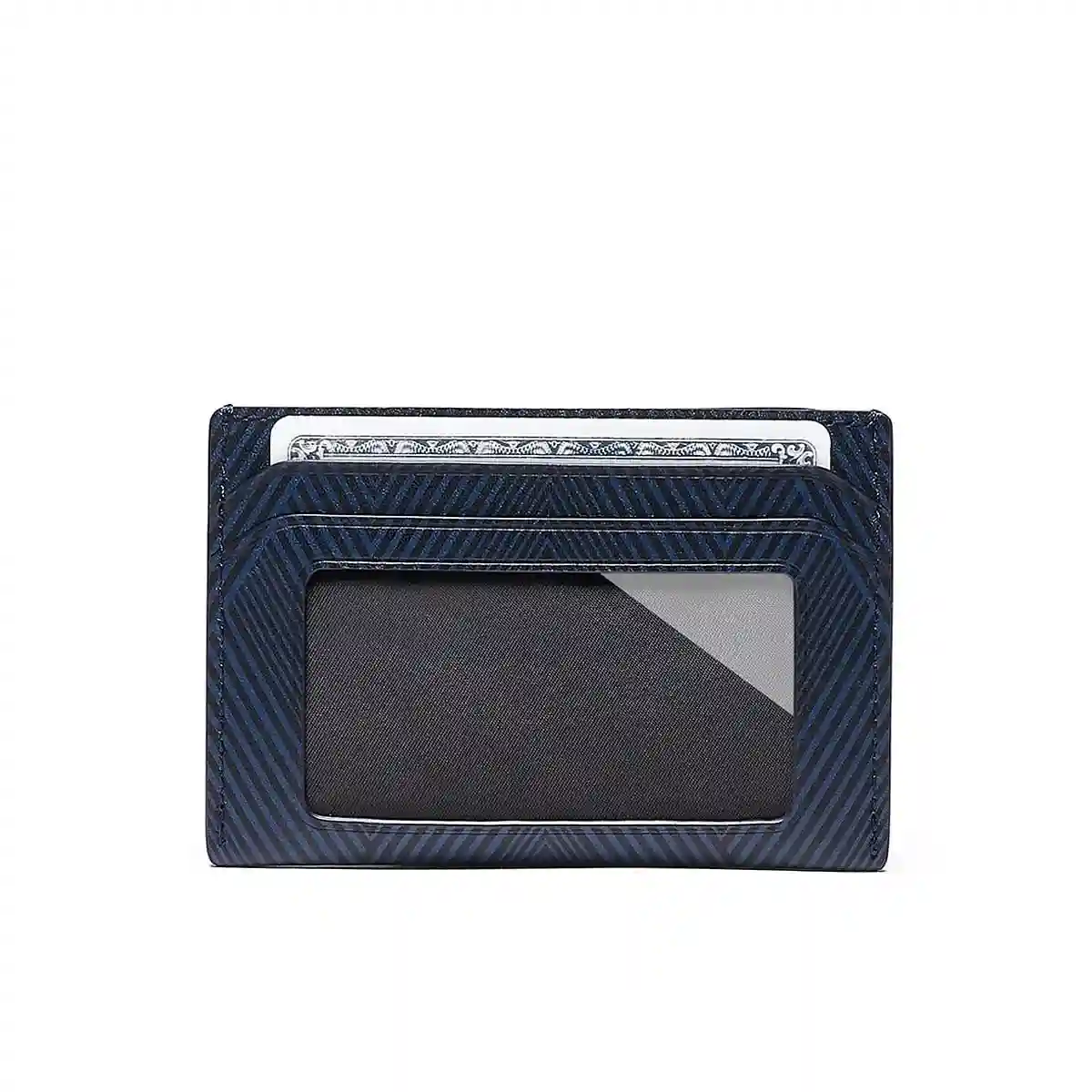 Slim Card Case Navy Hbone
