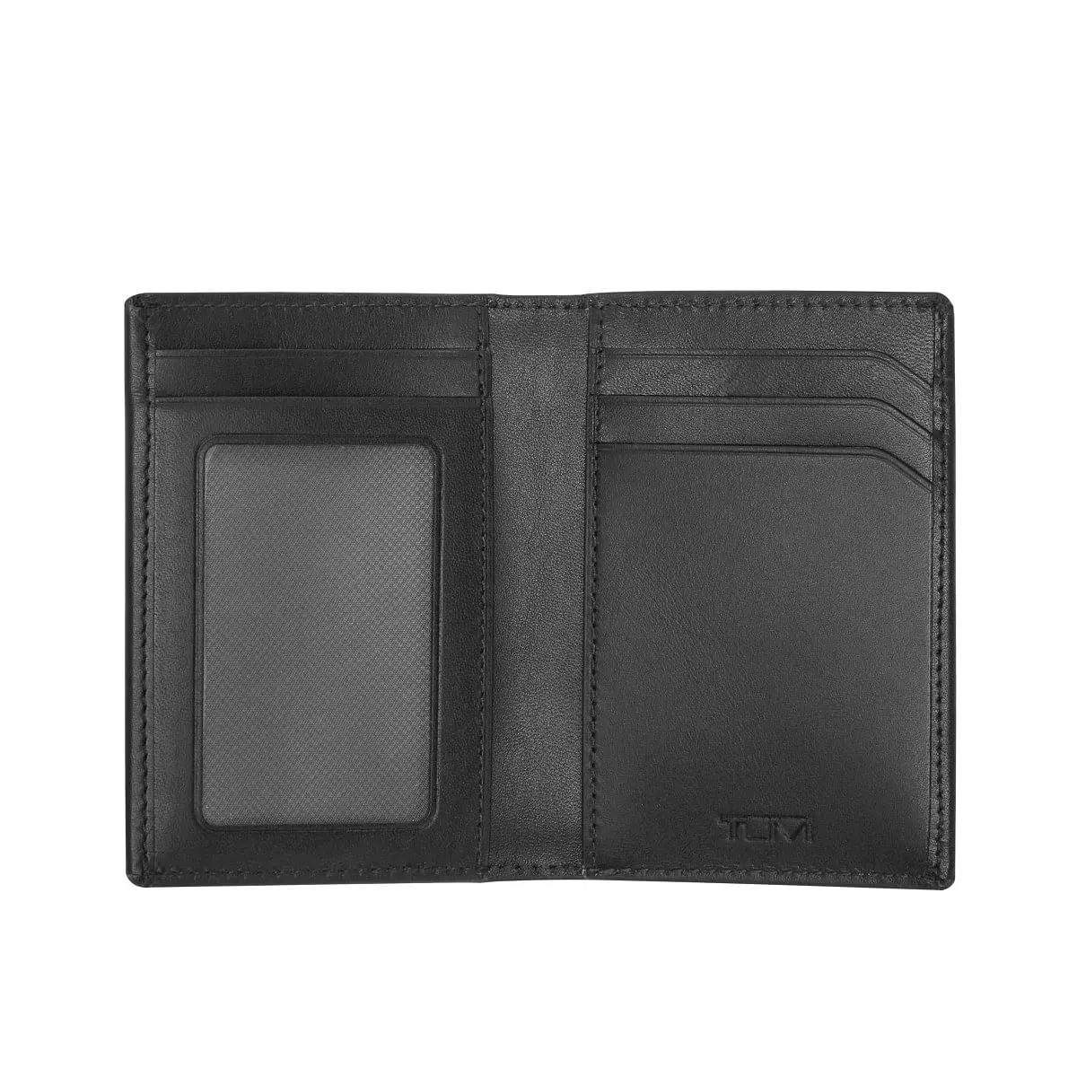 Multi Window Card Case Black Smooth
