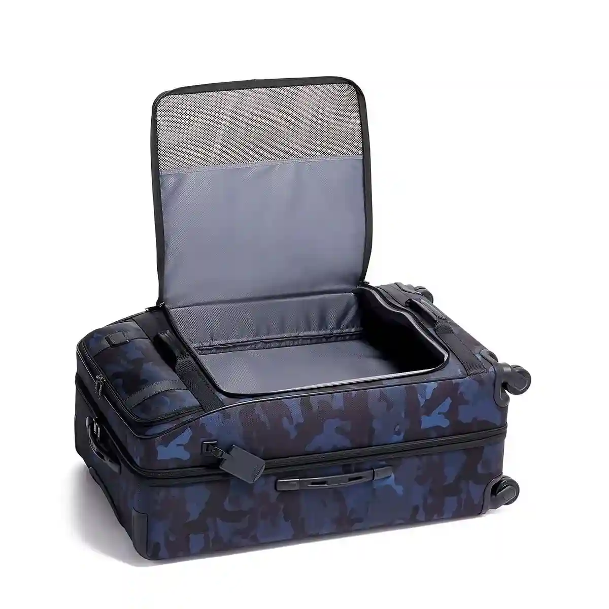 Extended Trip Expandable 4 Wheeled Packing Case Checked Luggage Navy Camouflage