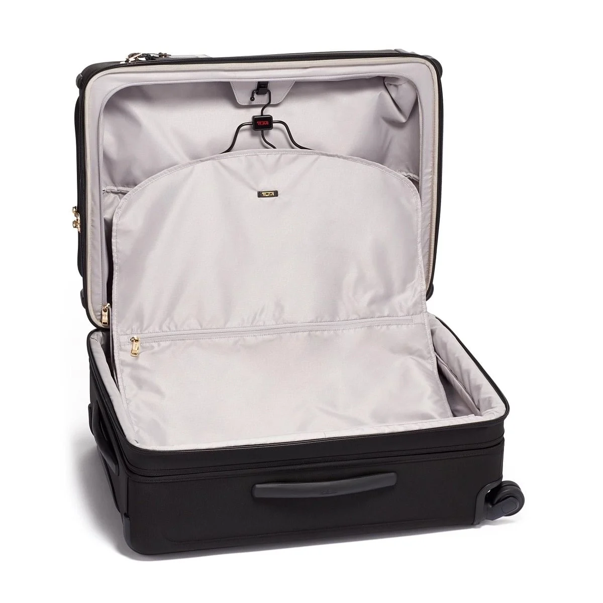Short Trip Expandable 4 Wheeled Packing Case Checked Luggage Black/Gold