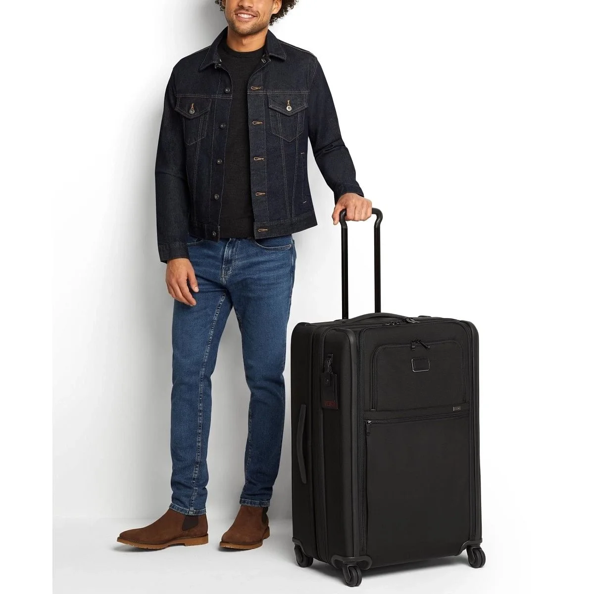 Medium Trip Expandable 4 Wheeled Packing Case Checked Luggage Black