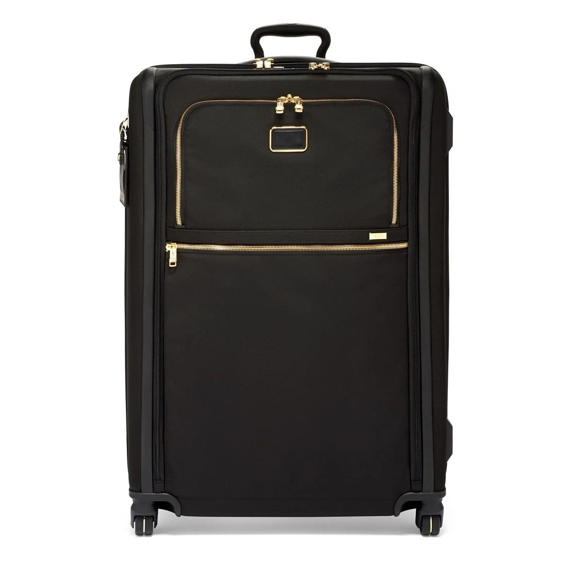 Extended Trip Expandable 4 Wheeled Packing Case Checked Luggage Black/Gold