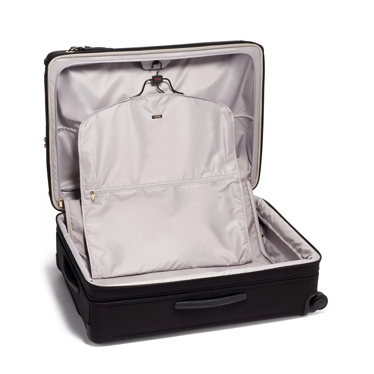 Extended Trip Expandable 4 Wheeled Packing Case Checked Luggage Black/Gold
