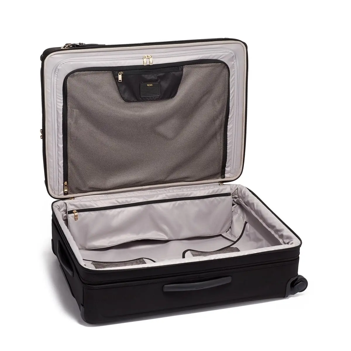 Extended Trip Expandable 4 Wheeled Packing Case Checked Luggage Black/Gold