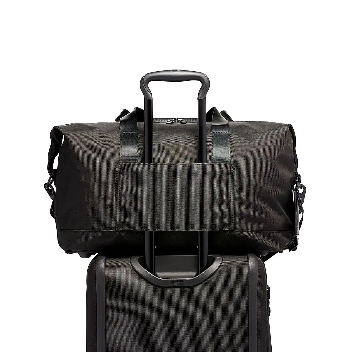 Double Expansion Travel Satchel Duffel Black