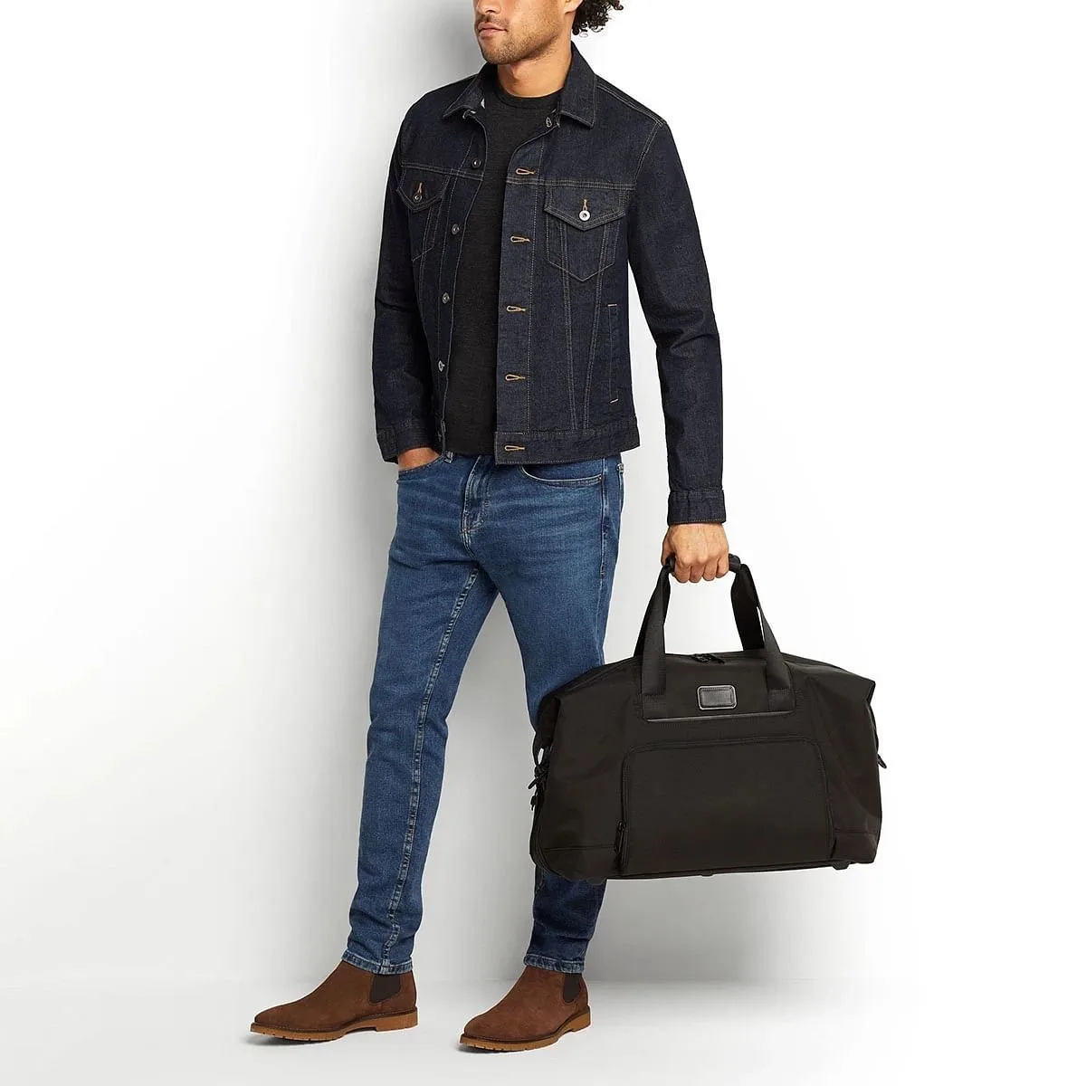Double Expansion Travel Satchel Duffel Black