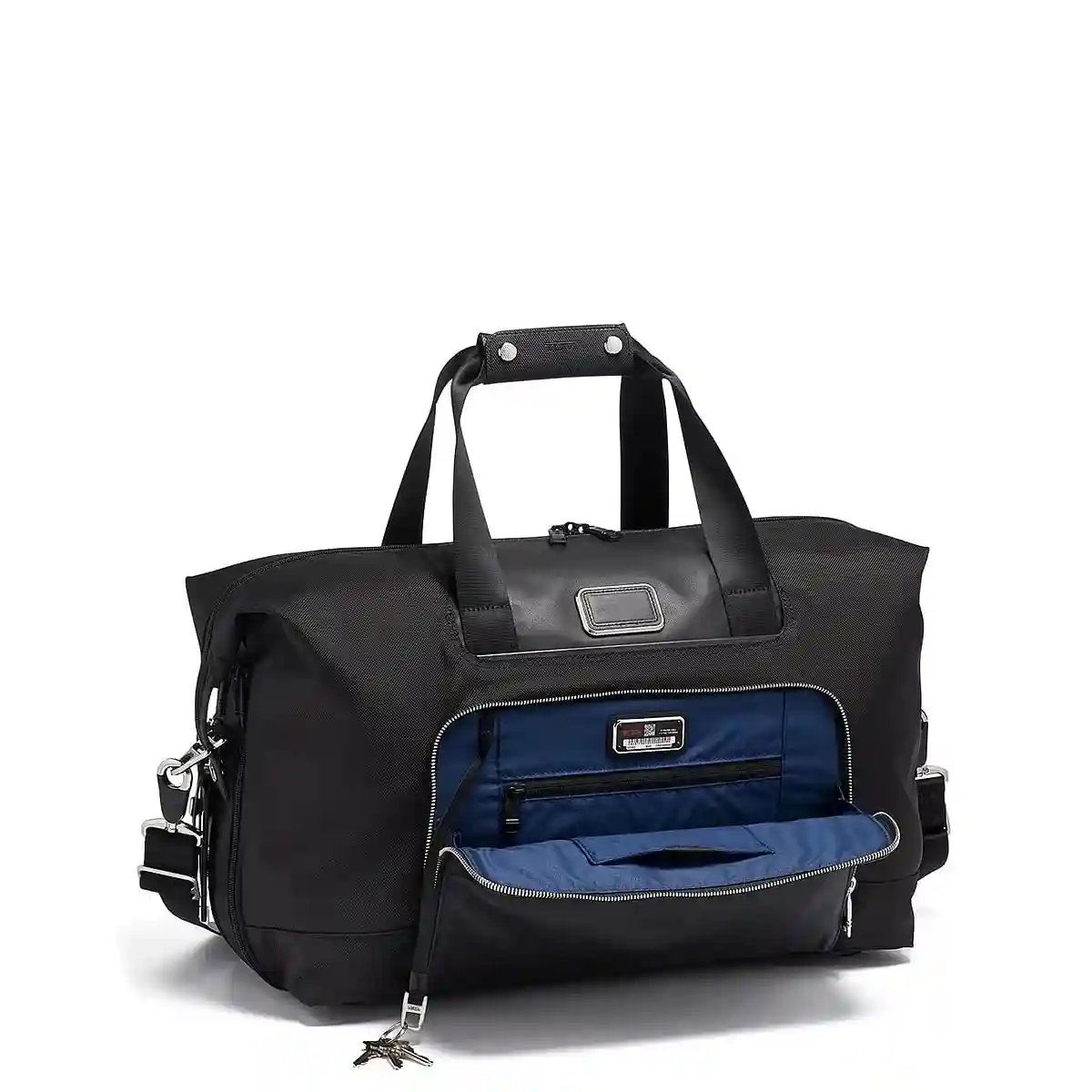 Double Expansion Travel Satchel Duffel Black Chrome