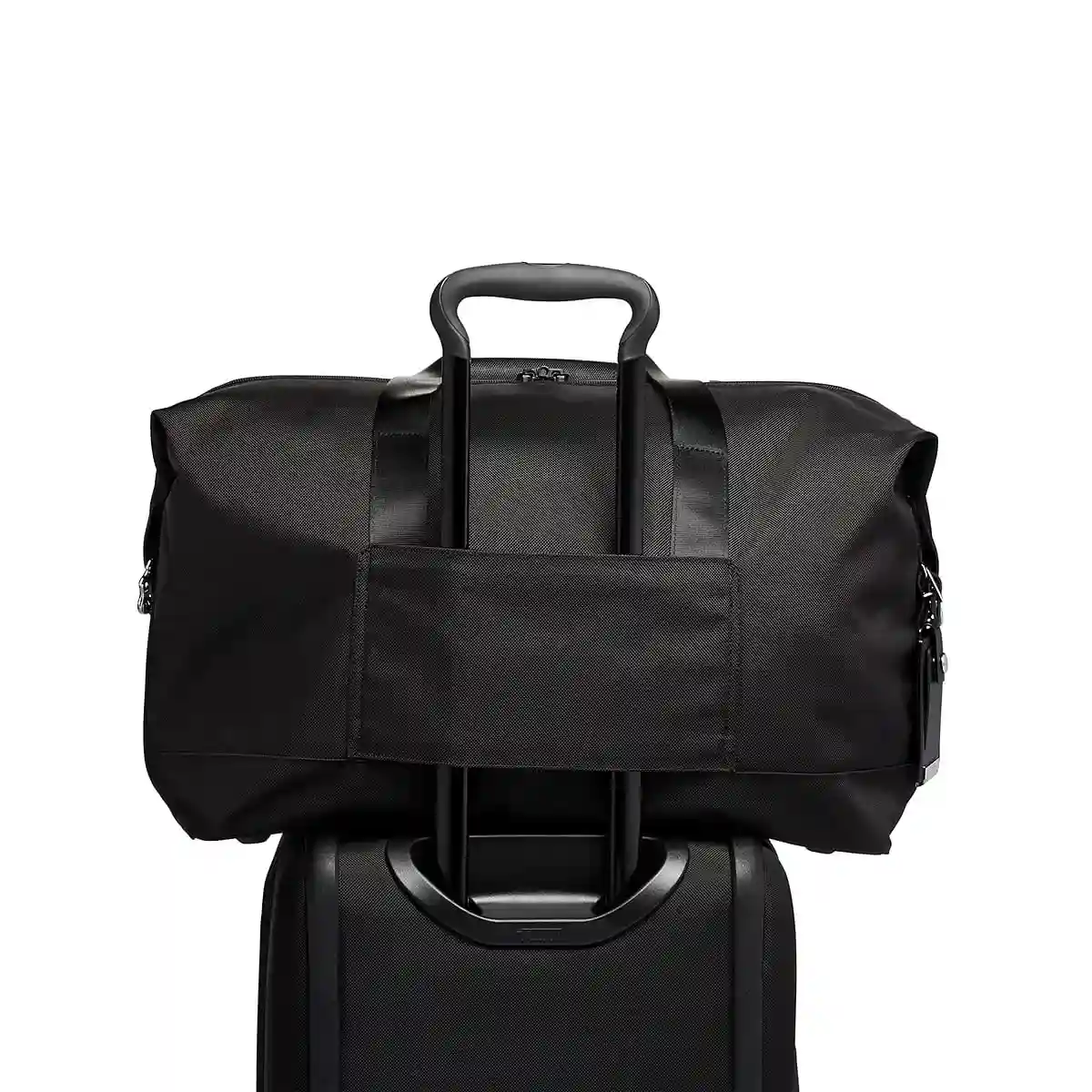 Double Expansion Travel Satchel Duffel Black Chrome
