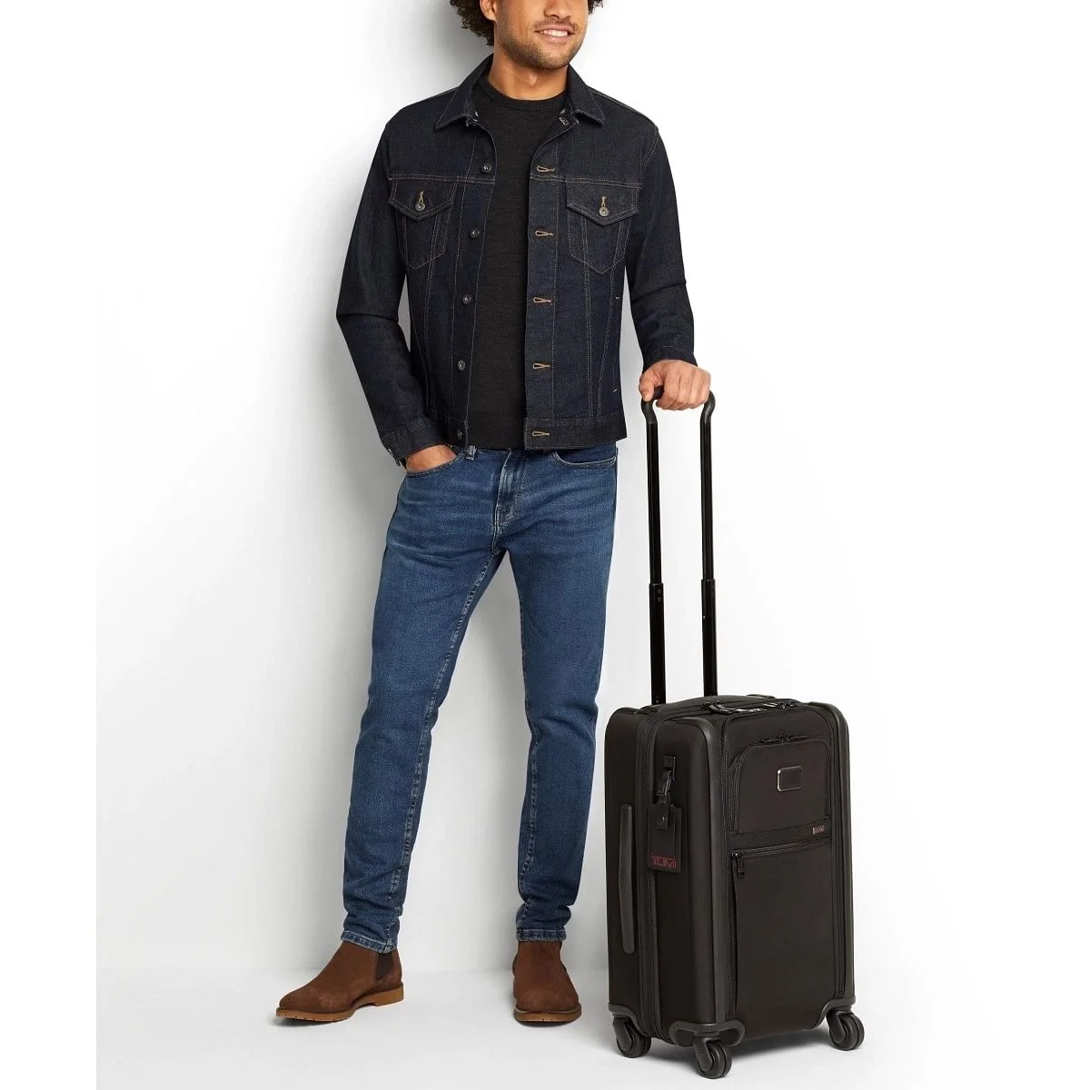 International Dual Access 4 Wheeled Carry-On Black Color